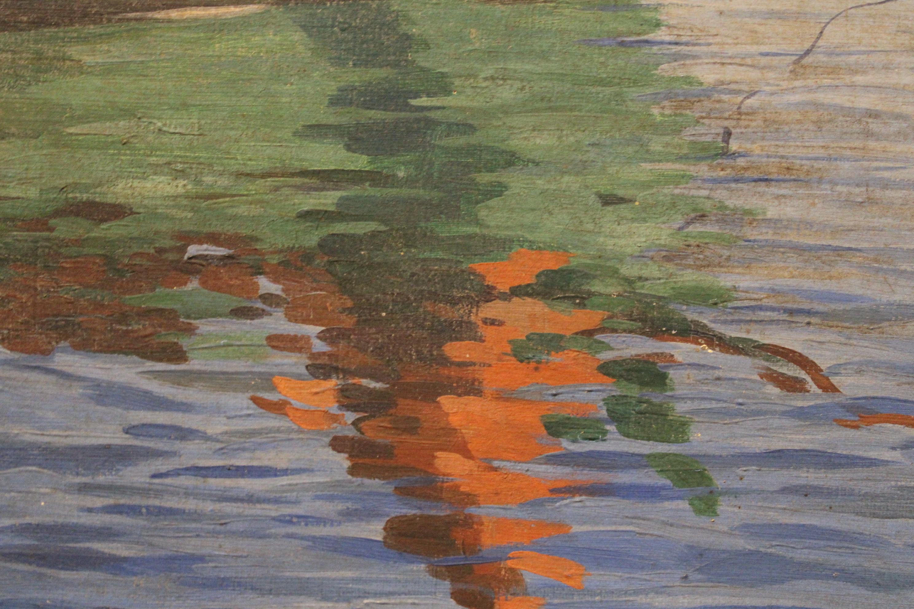 Olio su tela di Louis Haas, Francia, XX secolo in vendita 3