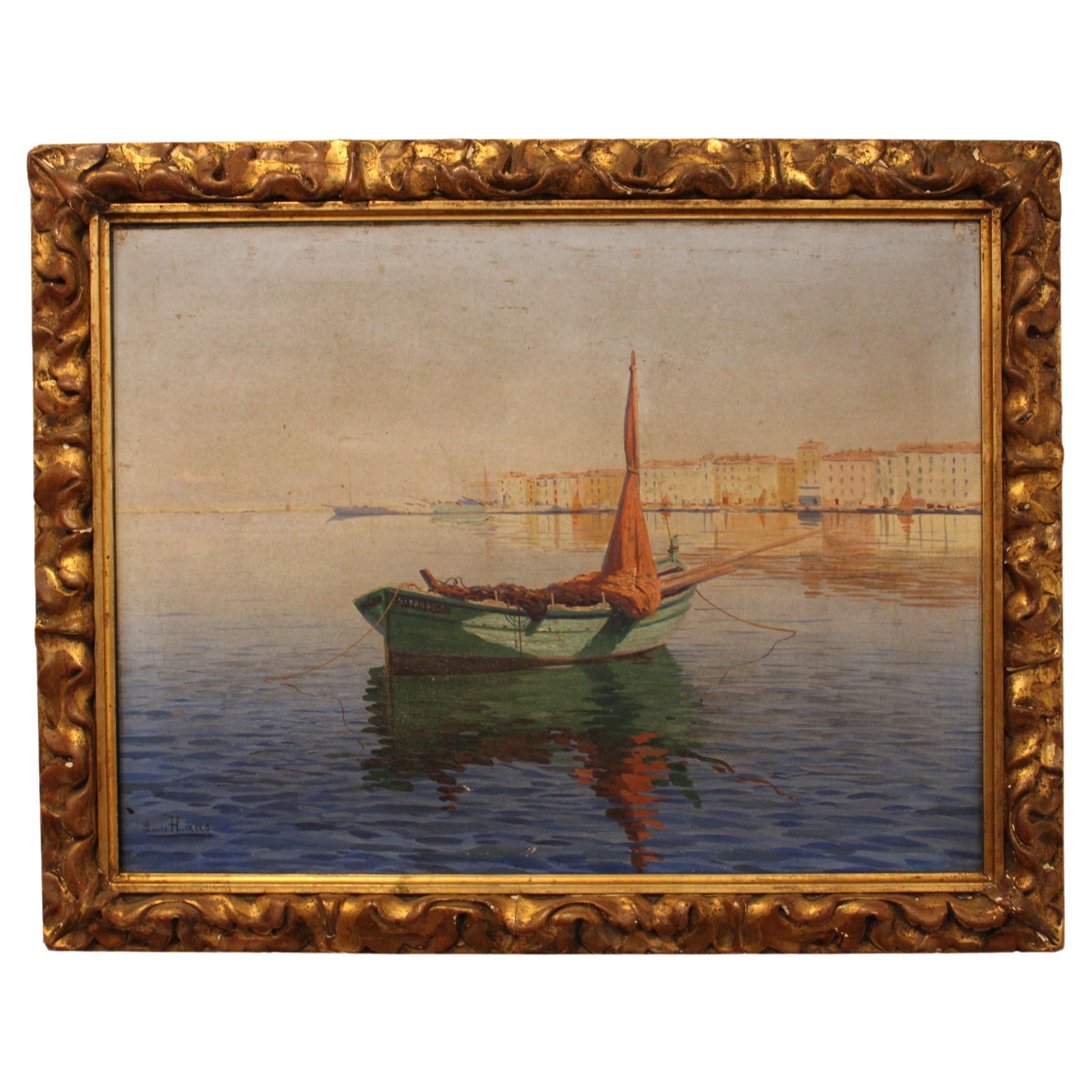 Oil on Canvas by Louis Haas, France, 20th Century For Sale