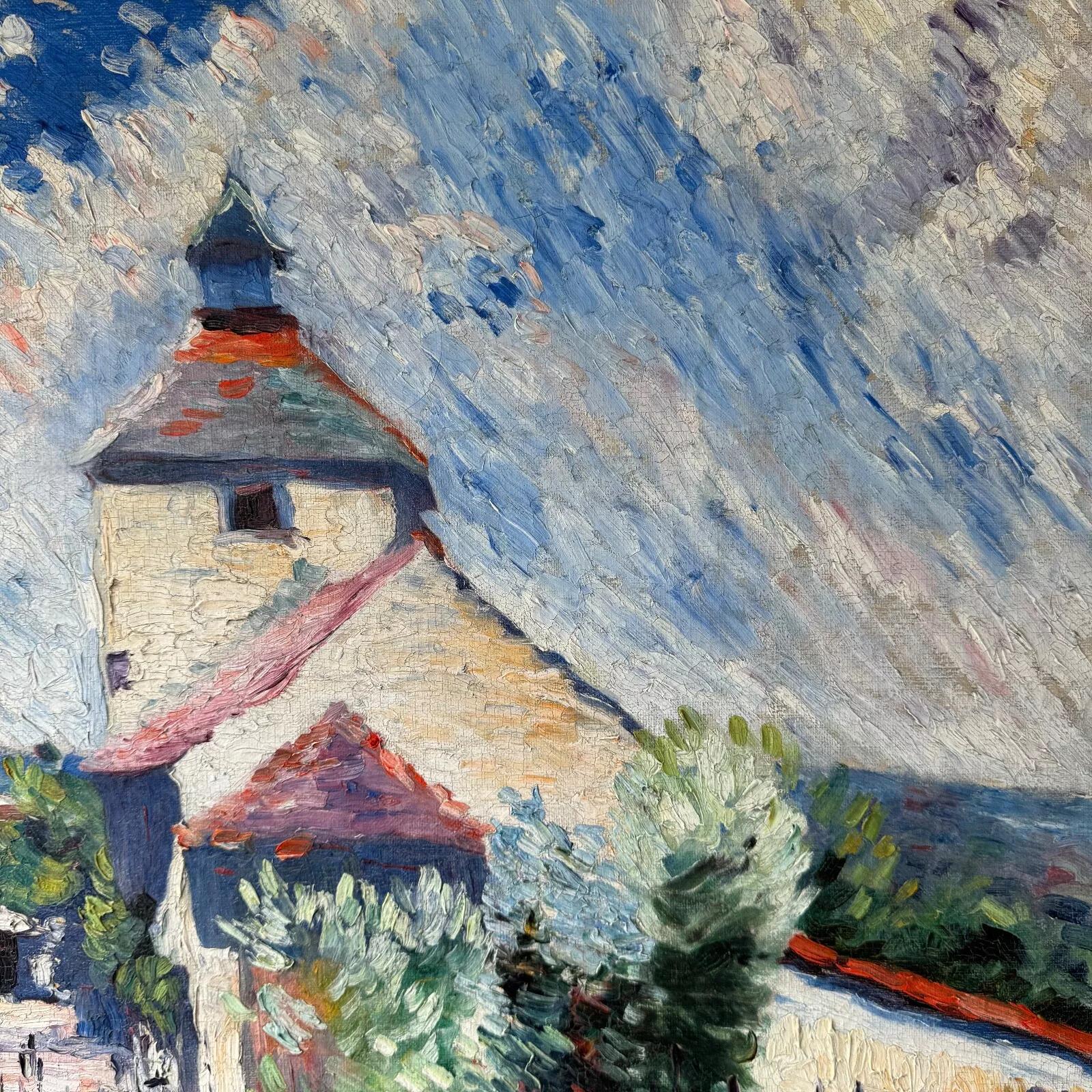 Olio su tela di Louis Neillot (1898-1973) paesaggio 1921 In condizioni buone in vendita a NANTES, FR