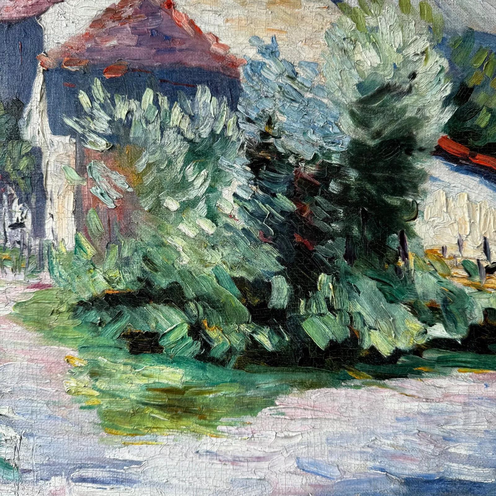 XIX secolo Olio su tela di Louis Neillot (1898-1973) paesaggio 1921 in vendita