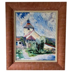 Olio su tela di Louis Neillot (1898-1973) paesaggio 1921