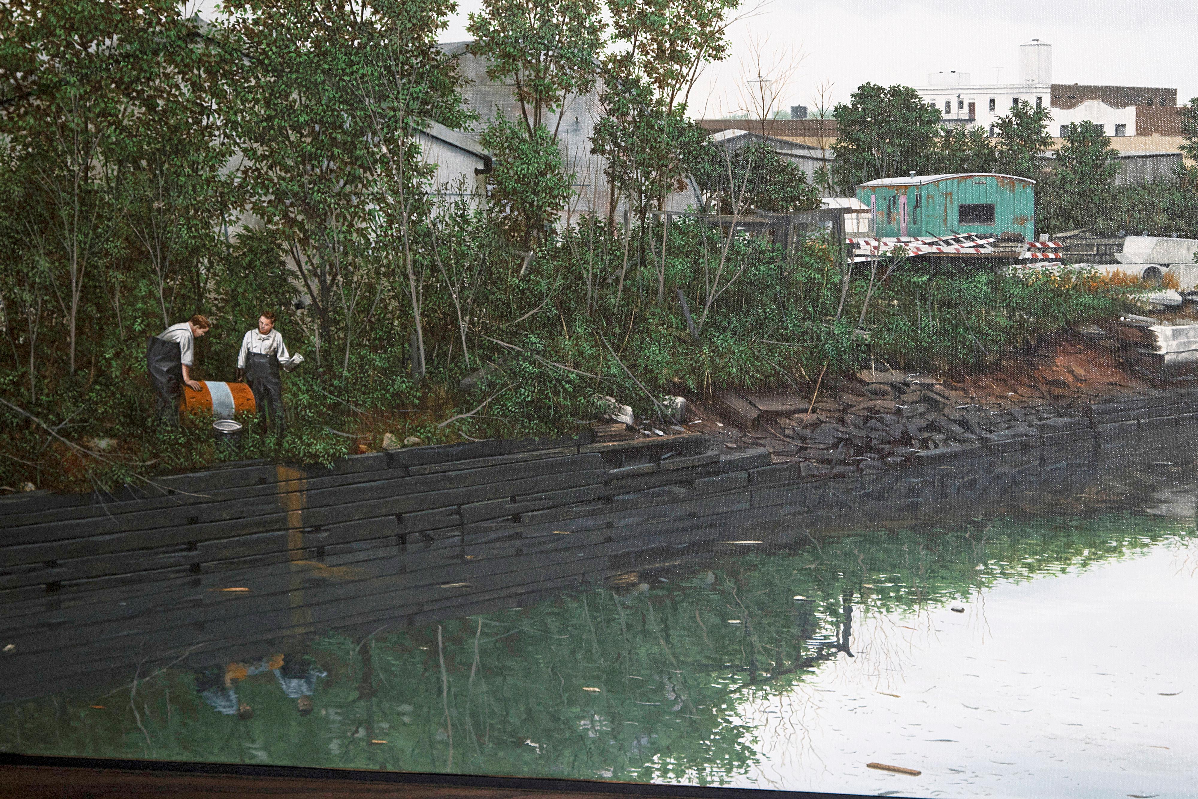 Huile sur toile de Randy Dudley intitulée « 4th St. Basin - Gowanus Canal ». en vente 2