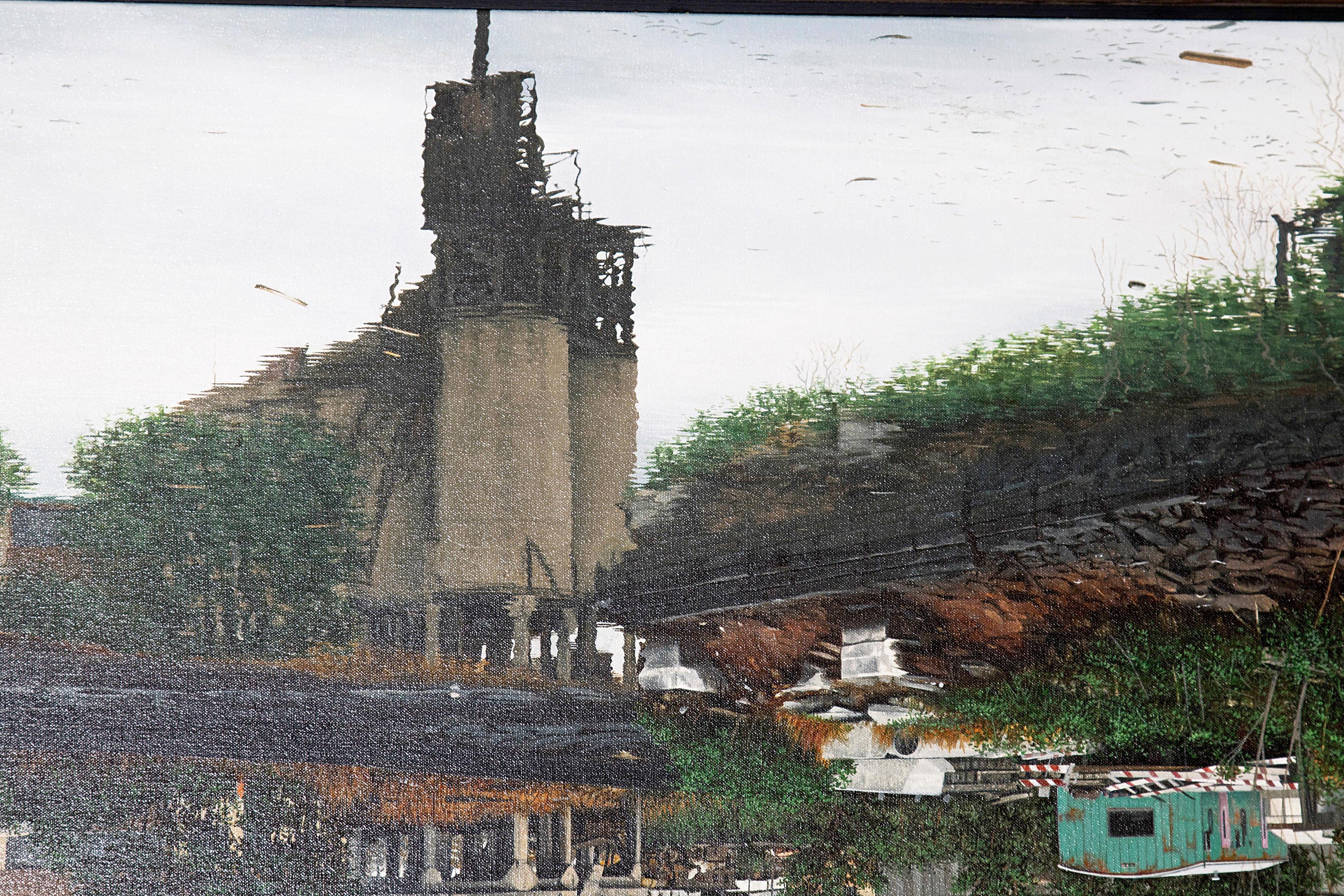 Huile sur toile de Randy Dudley intitulée « 4th St. Basin - Gowanus Canal ». en vente 4