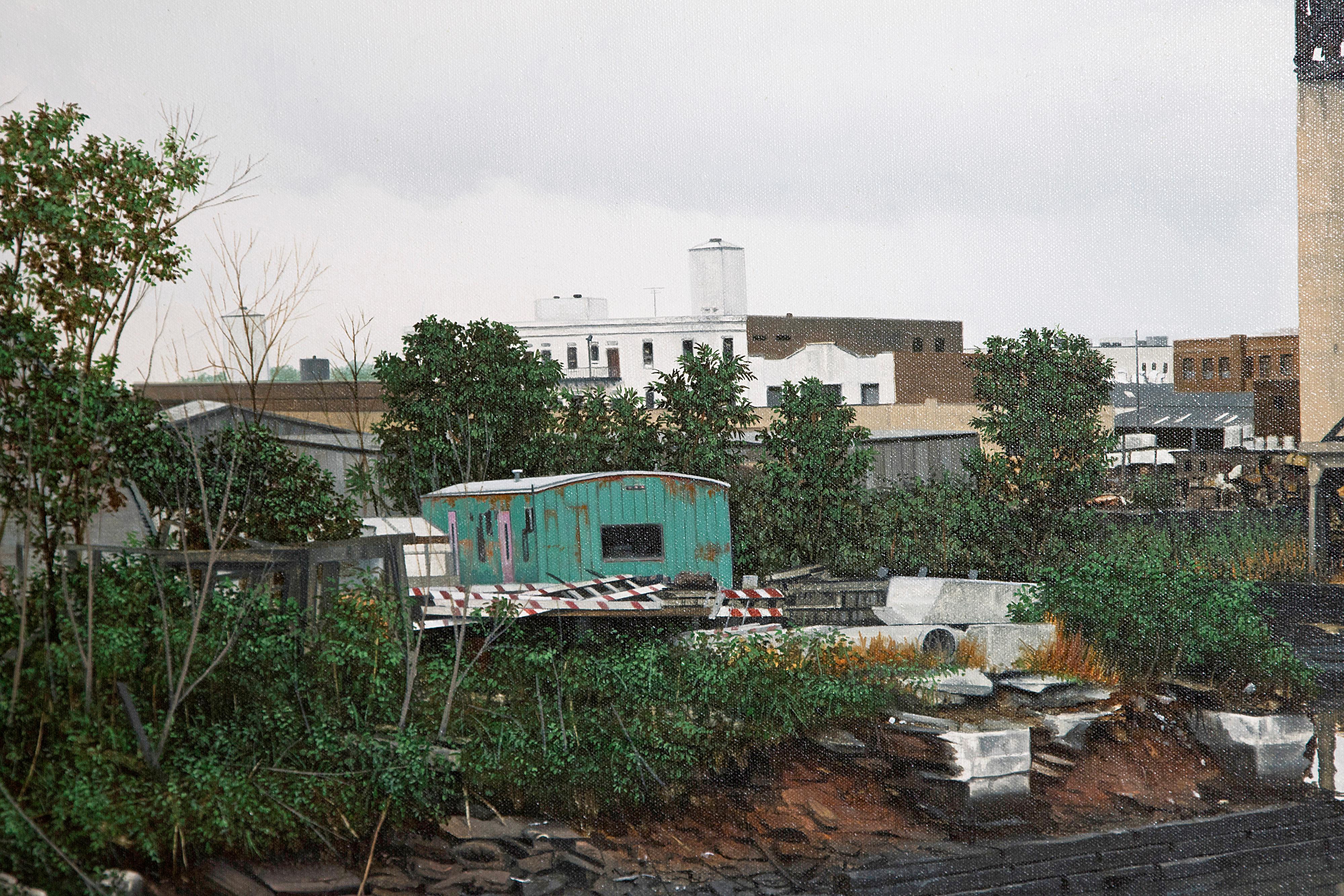 Américain Huile sur toile de Randy Dudley intitulée « 4th St. Basin - Gowanus Canal ». en vente