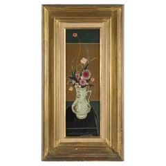 Huile sur toile de Simon-Auguste représentant un bouquet, début du XXe siècle.