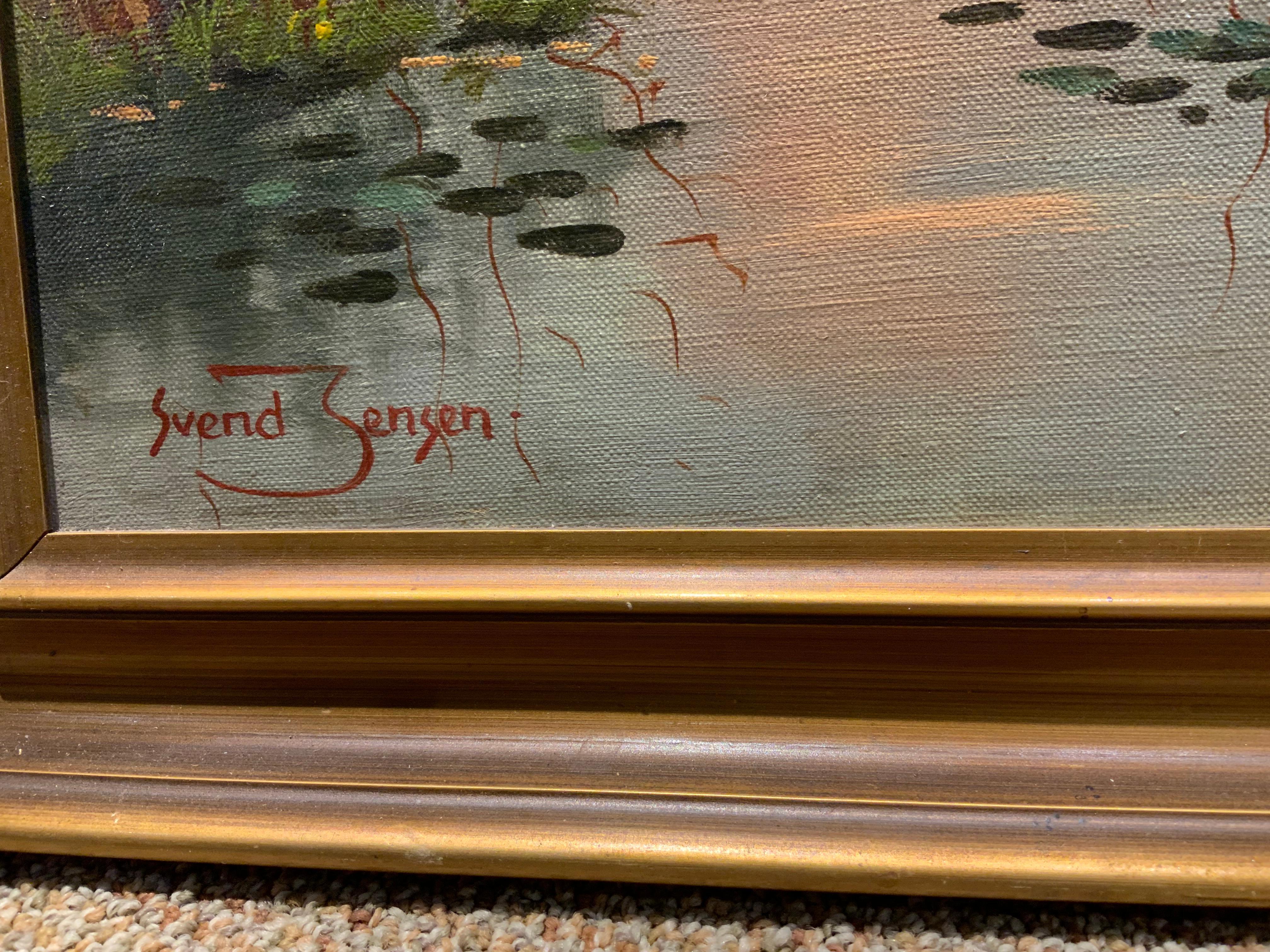 Oil on canvas by Svend Jensen In Good Condition For Sale In Houston, TX