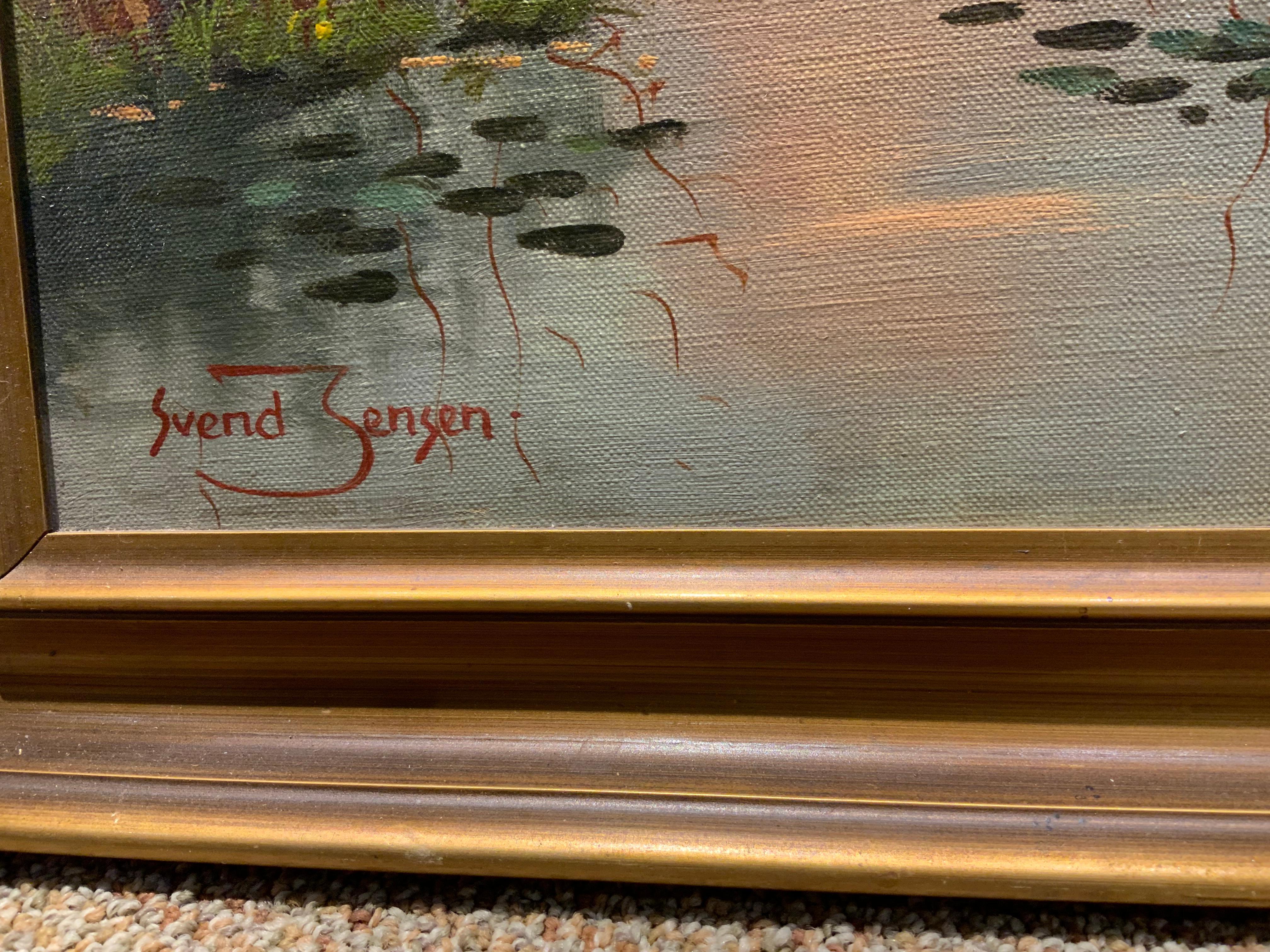 Oil on canvas by Svend Jensen In Good Condition In Houston, TX