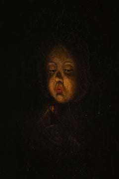 Öl auf Leinwand, Chiaroscuro-Porträt. 19. Jahrhundert.