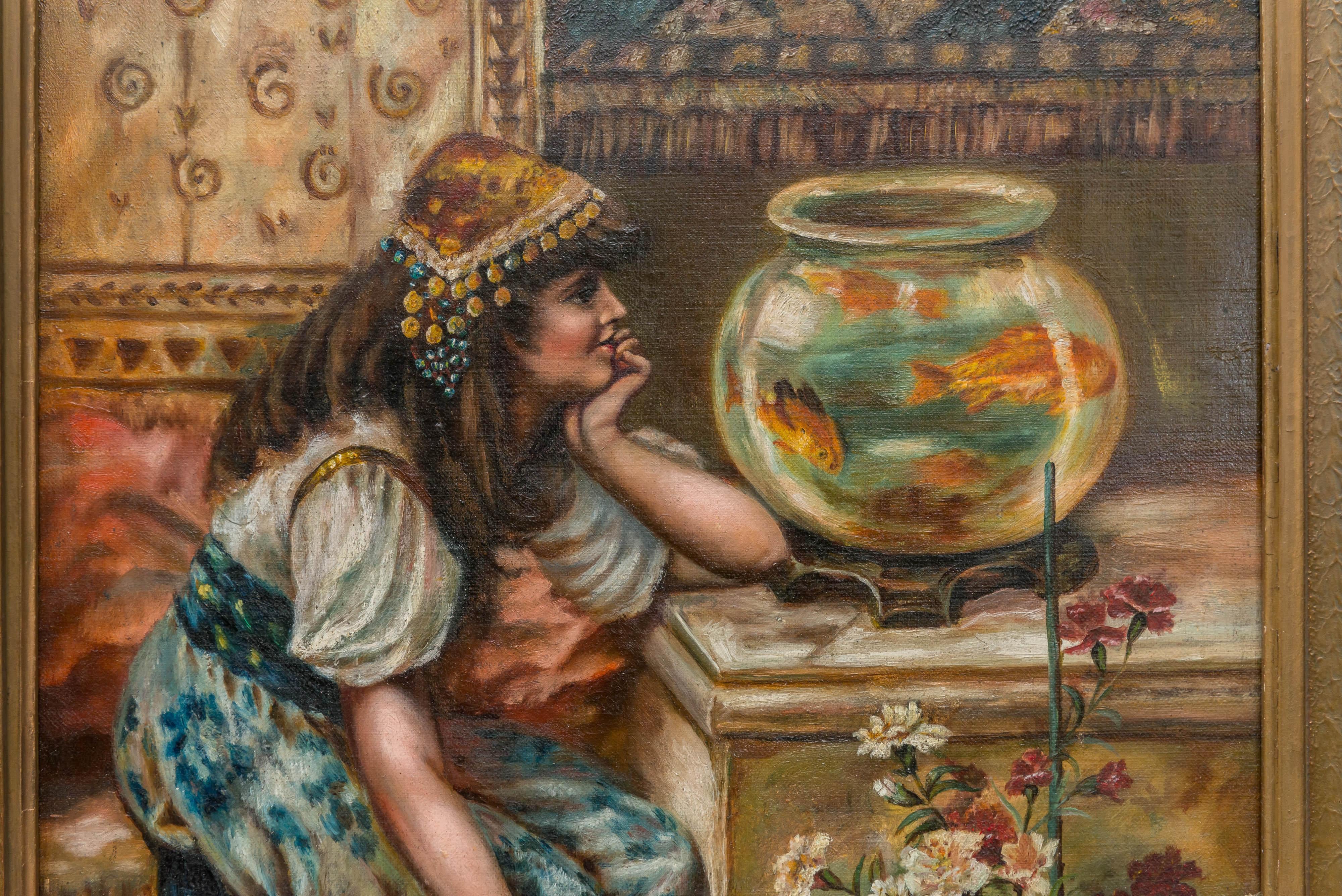 Gilt Oil on Canvas circa 1896 