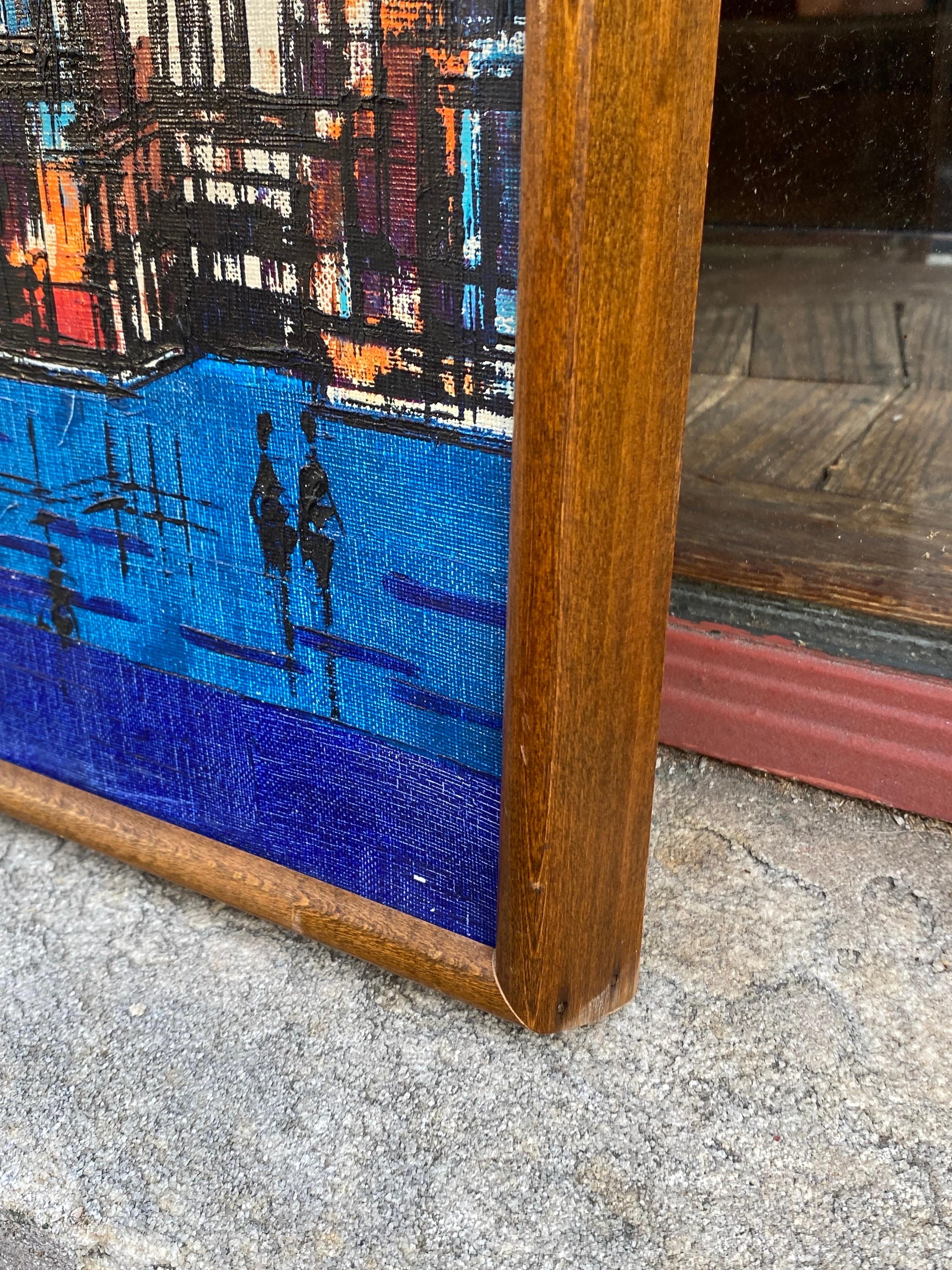 Oil on Canvas Cityscape In Good Condition For Sale In Philadelphia, PA