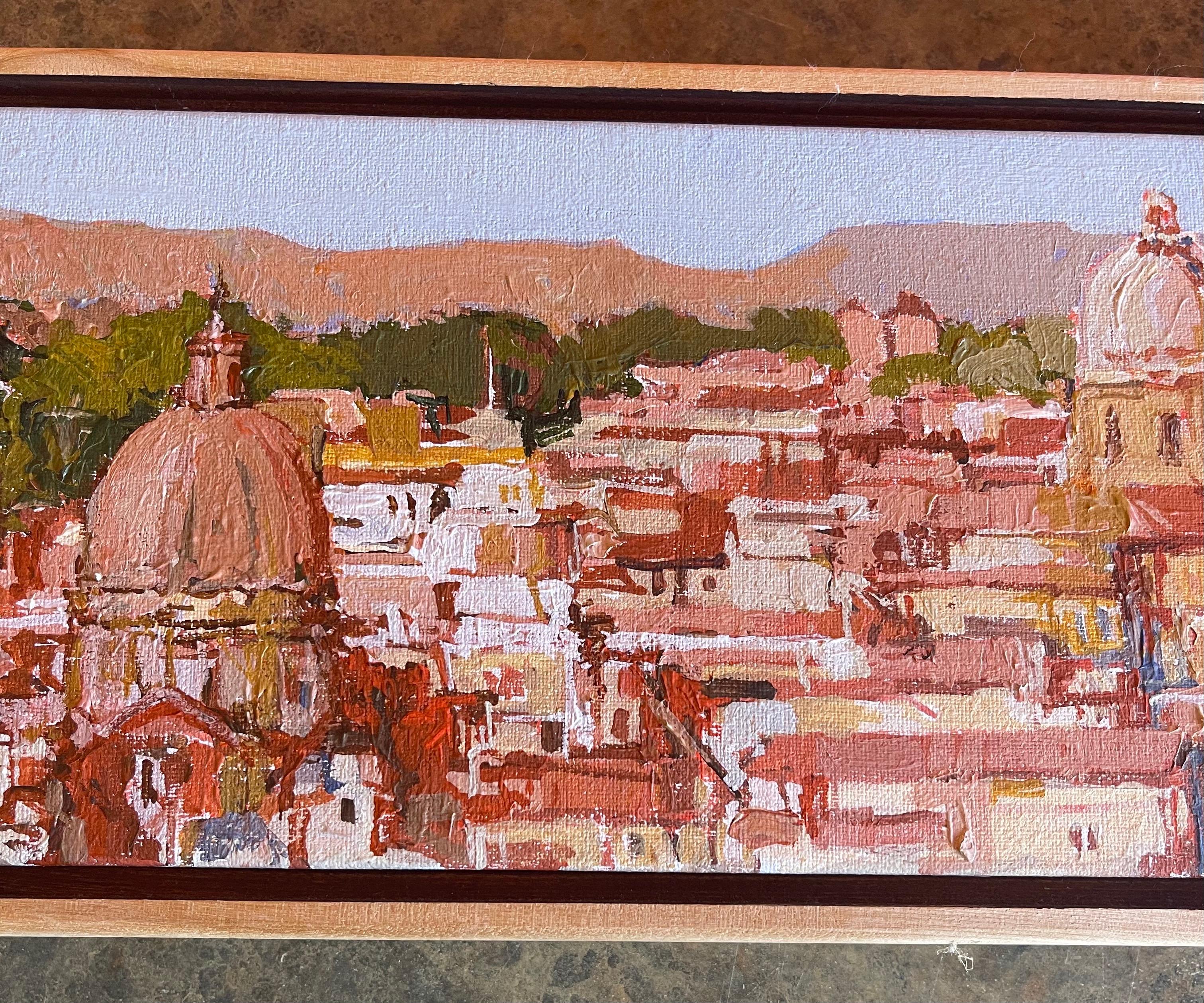 Oil on Canvas Cityscape Painting of Rome, Italy by Listed Artist Douglas Atwill In Good Condition For Sale In San Diego, CA