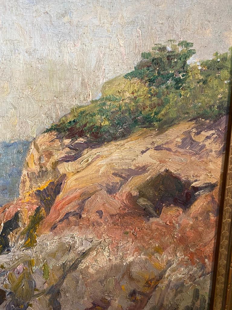 20th Century Oil on Canvas Coastal Landscape Painting