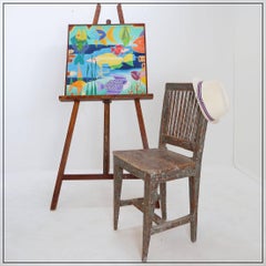 Huile sur toile "poisson coloré" - Signée en bas à droite - Amérique latine - 1998
