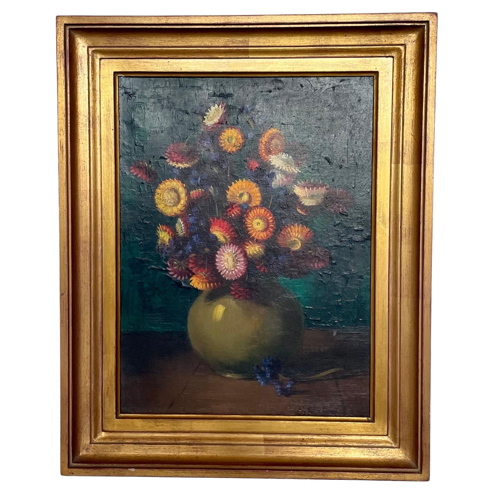 Öl auf Leinwand Kornblumen Signiert A Waterschoot