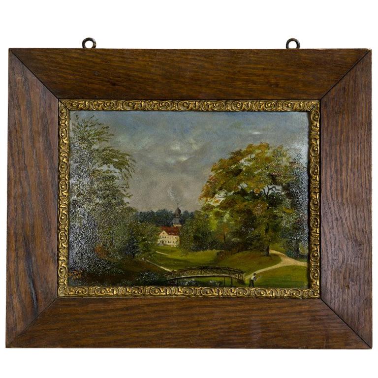 Huile sur toile - Représentation d'un paysage, vers 1894 en vente