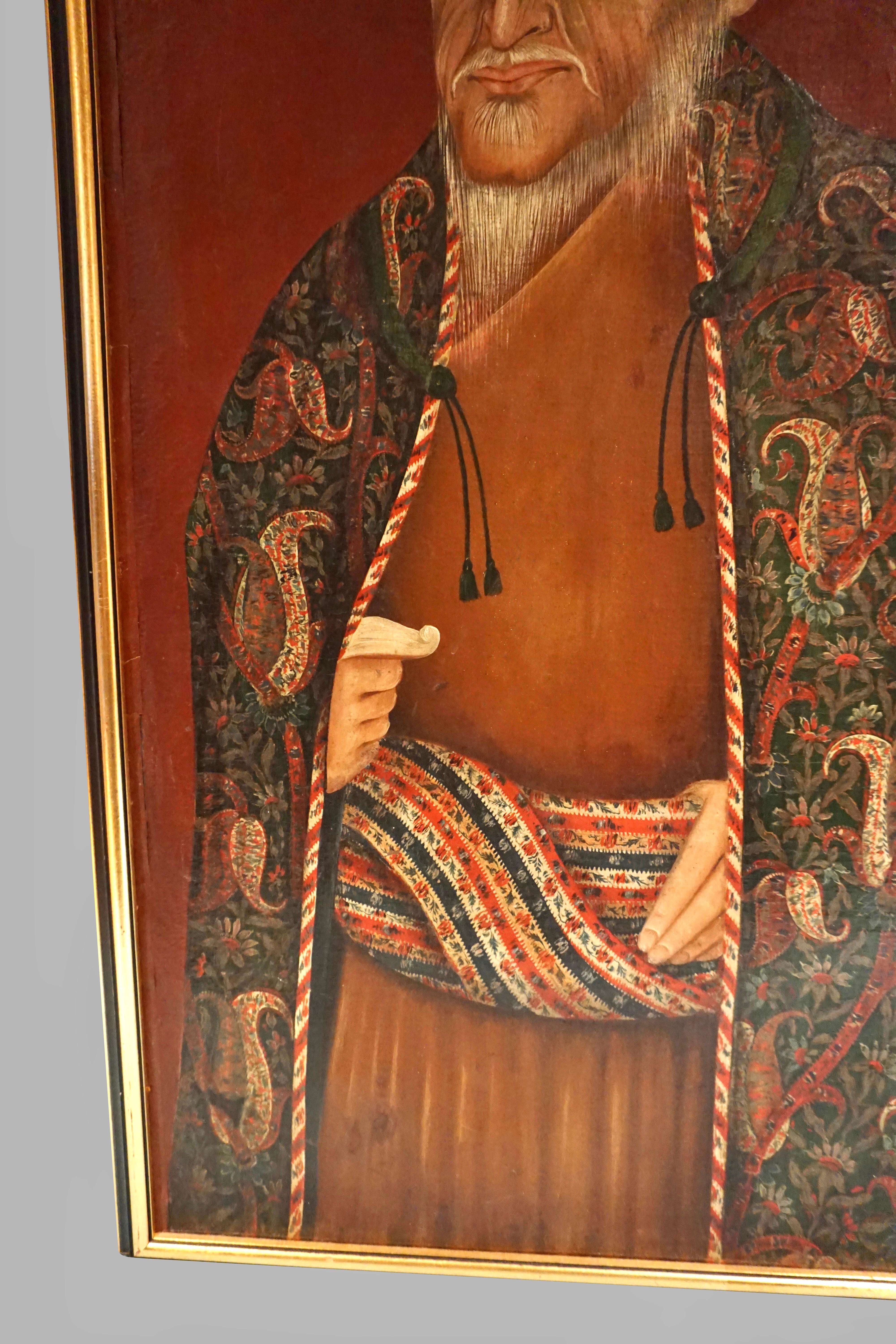 Oil on Canvas Depicting Nineteenth Century Persian Prime Minister Mirza Aghassi 1