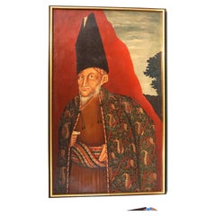 Antique Oil on Canvas Depicting Nineteenth Century Persian Prime Minister Mirza Aghassi