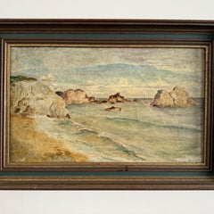 Oil on Canvas Depicting a Rocky Coastline, Early 20th Century