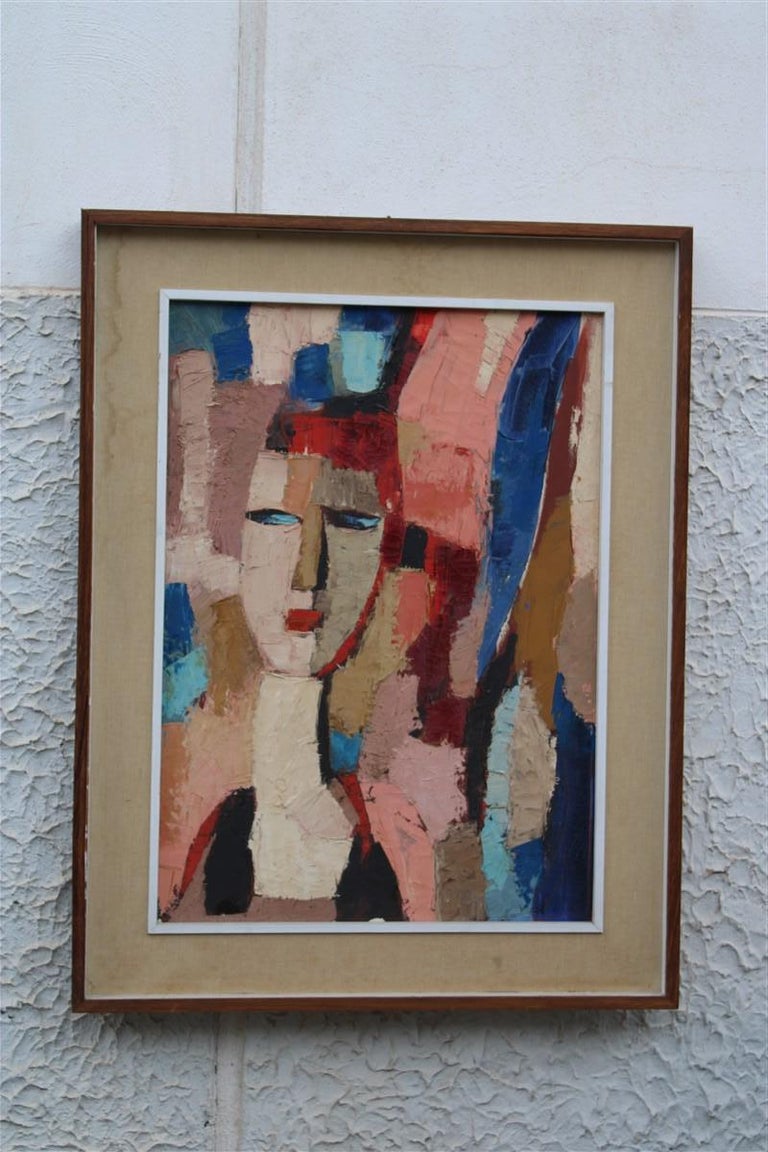 Oil on Canvas Depicting a Spatulated, Italy, 1960, Face at 1stDibs