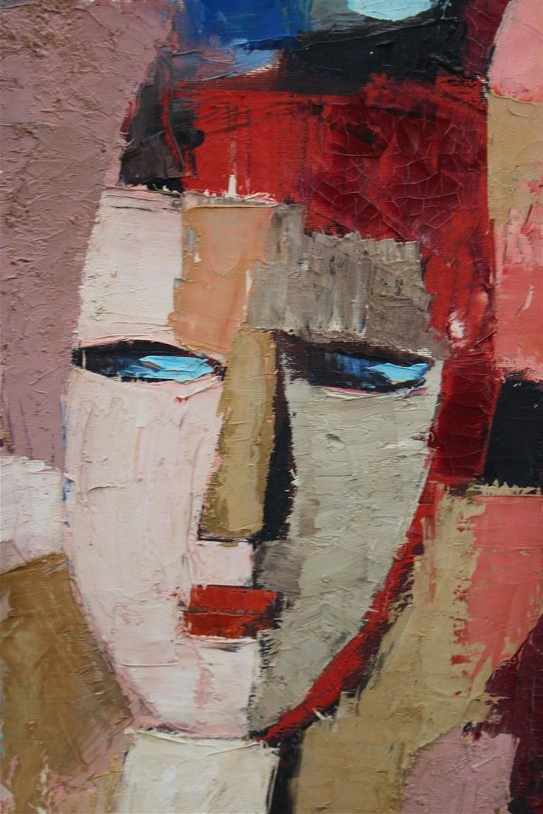 Oil on Canvas Depicting a Spatulated, Italy, 1960, Face at 1stDibs