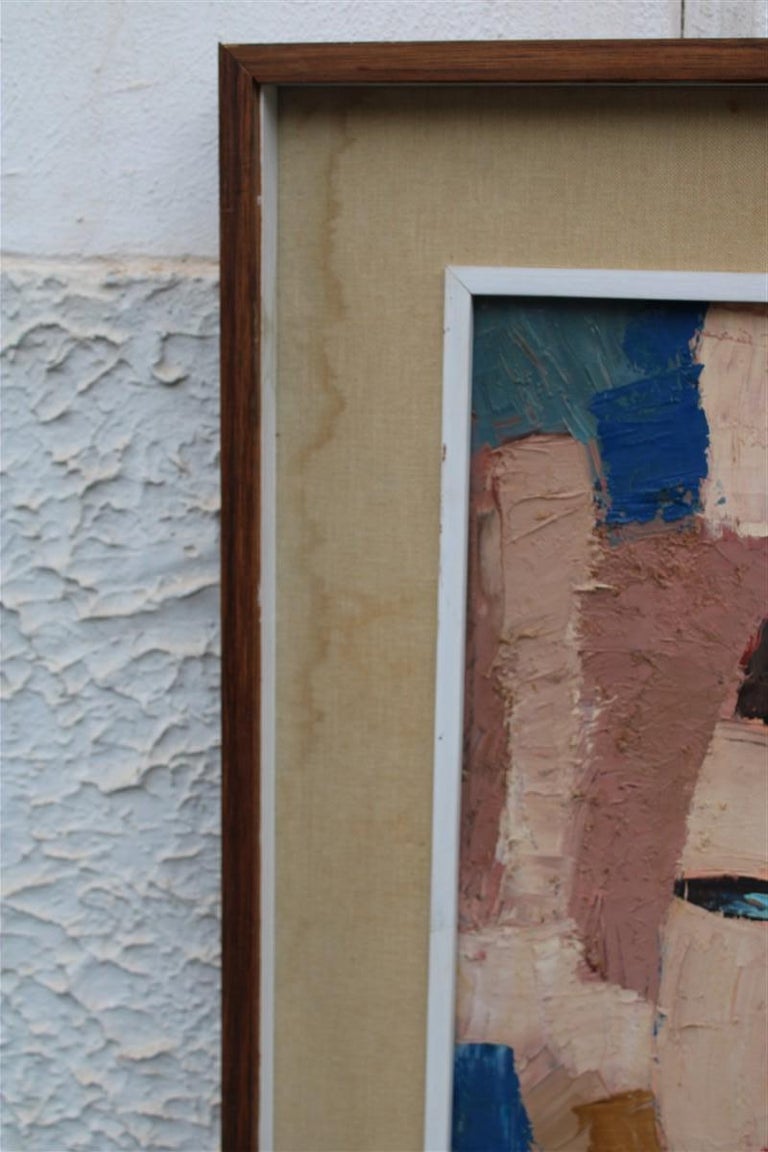 Oil on Canvas Depicting a Spatulated, Italy, 1960, Face at 1stDibs