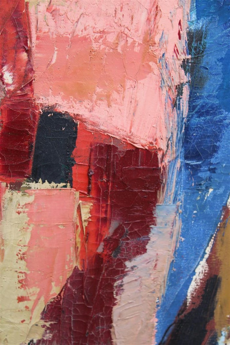Oil on Canvas Depicting a Spatulated, Italy, 1960, Face at 1stDibs