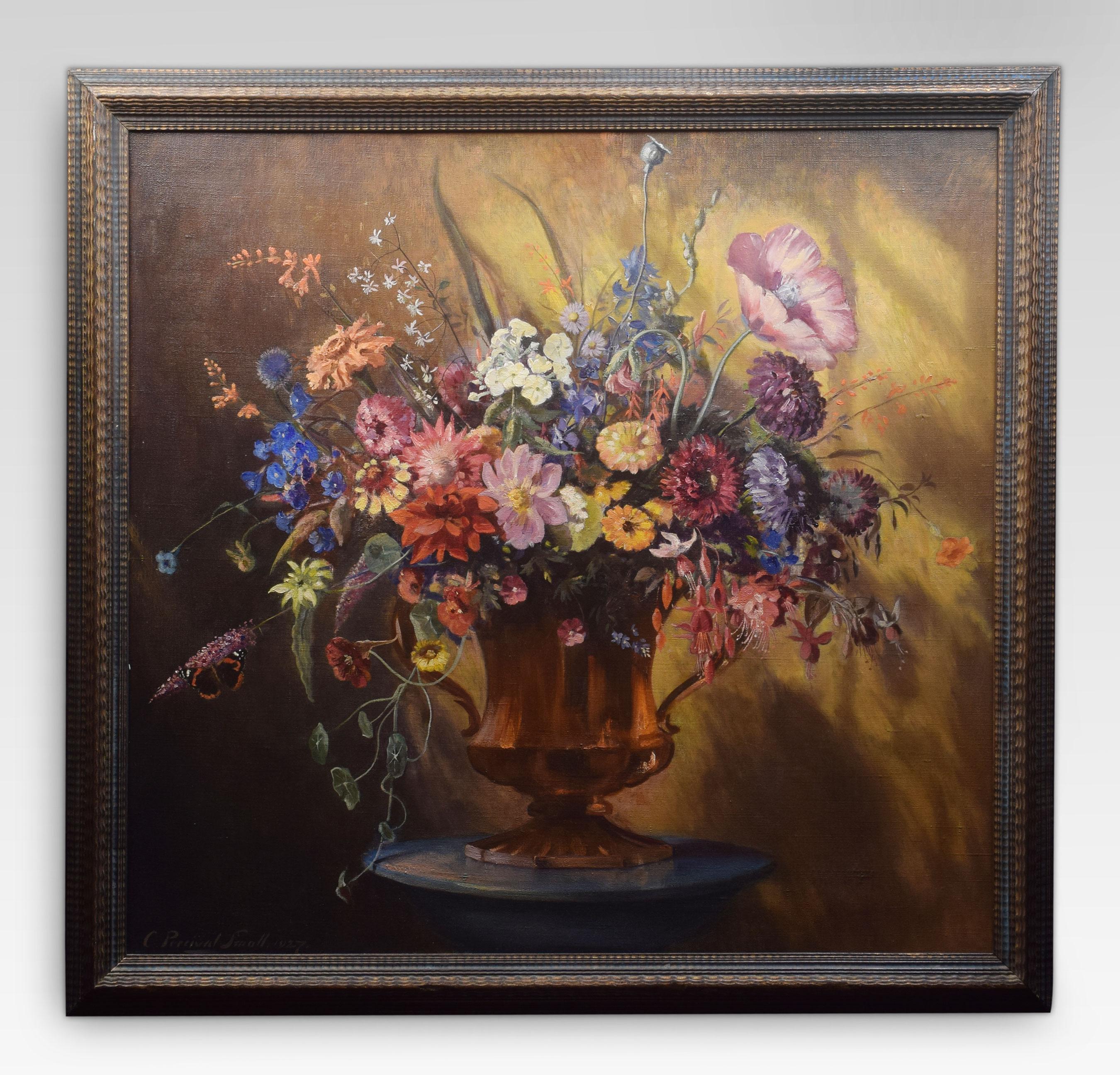 Oil on Canvas Depicting Still Life of Flowers In Good Condition In Cheshire, GB