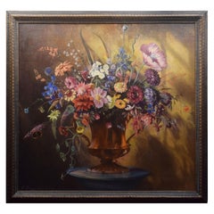 Oil on Canvas Depicting Still Life of Flowers