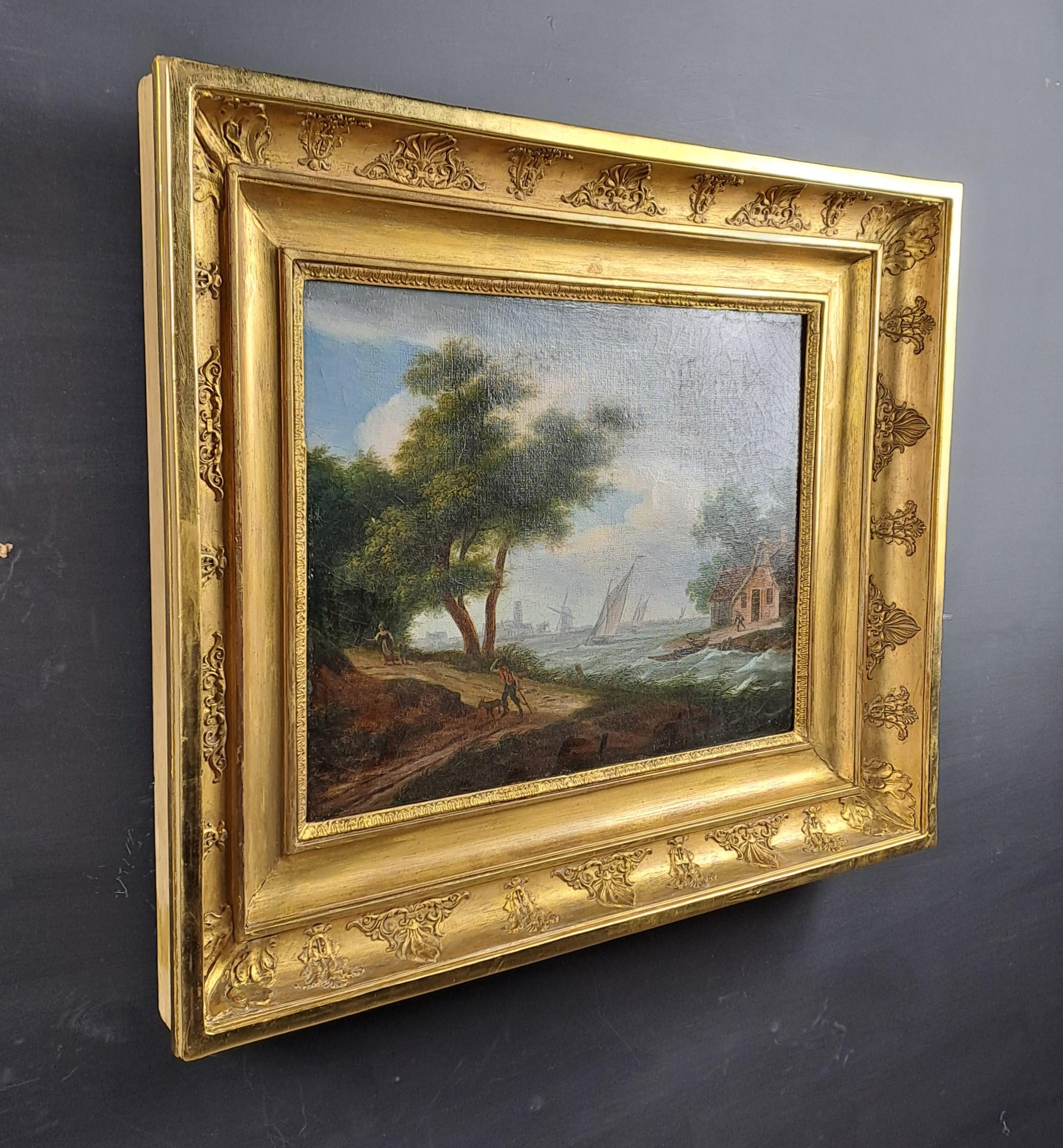 Oil On Canvas - Dutch School Of The 18th Century - The Approach Of The Storm For Sale 5