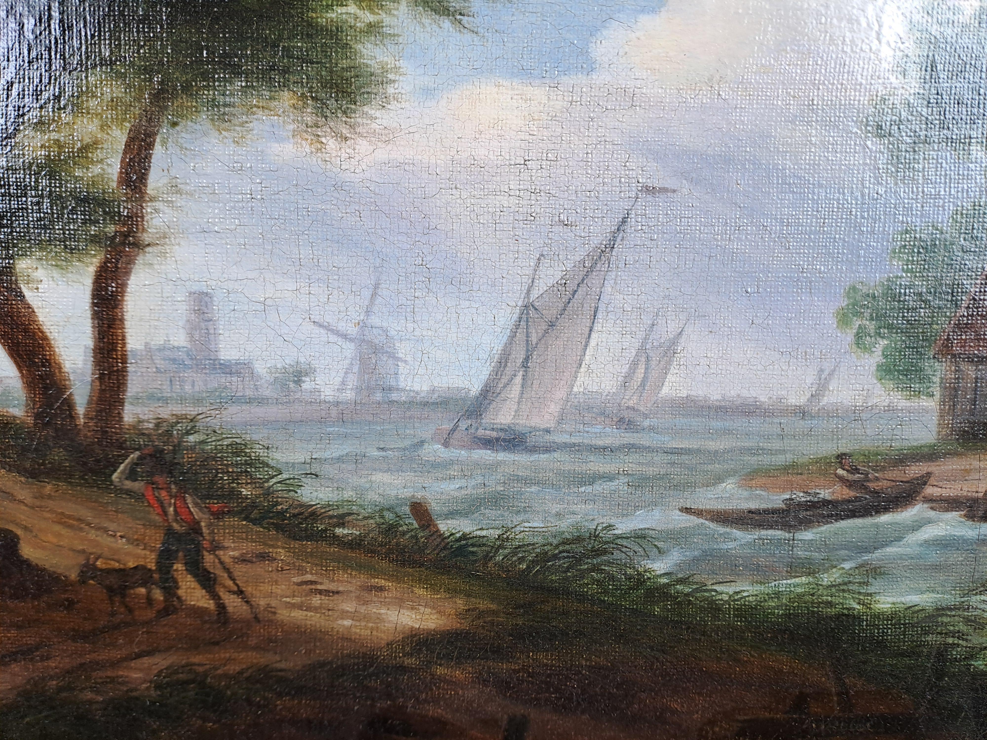 Oil On Canvas - Dutch School Of The 18th Century - The Approach Of The Storm For Sale 3