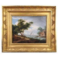 Huile sur toile - École néerlandaise du 18e siècle - L'approche de la tempête