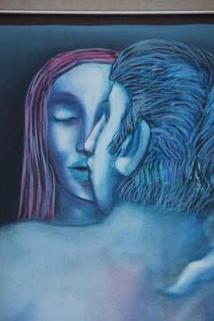 Oil on Canvas Elio Pelosi Neapolitan Painter Depicting the Characters, 1971