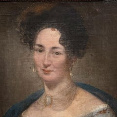 Oil on Canvas, Empire Portrait of a Woman, Early 19th Century, Palmette Frame