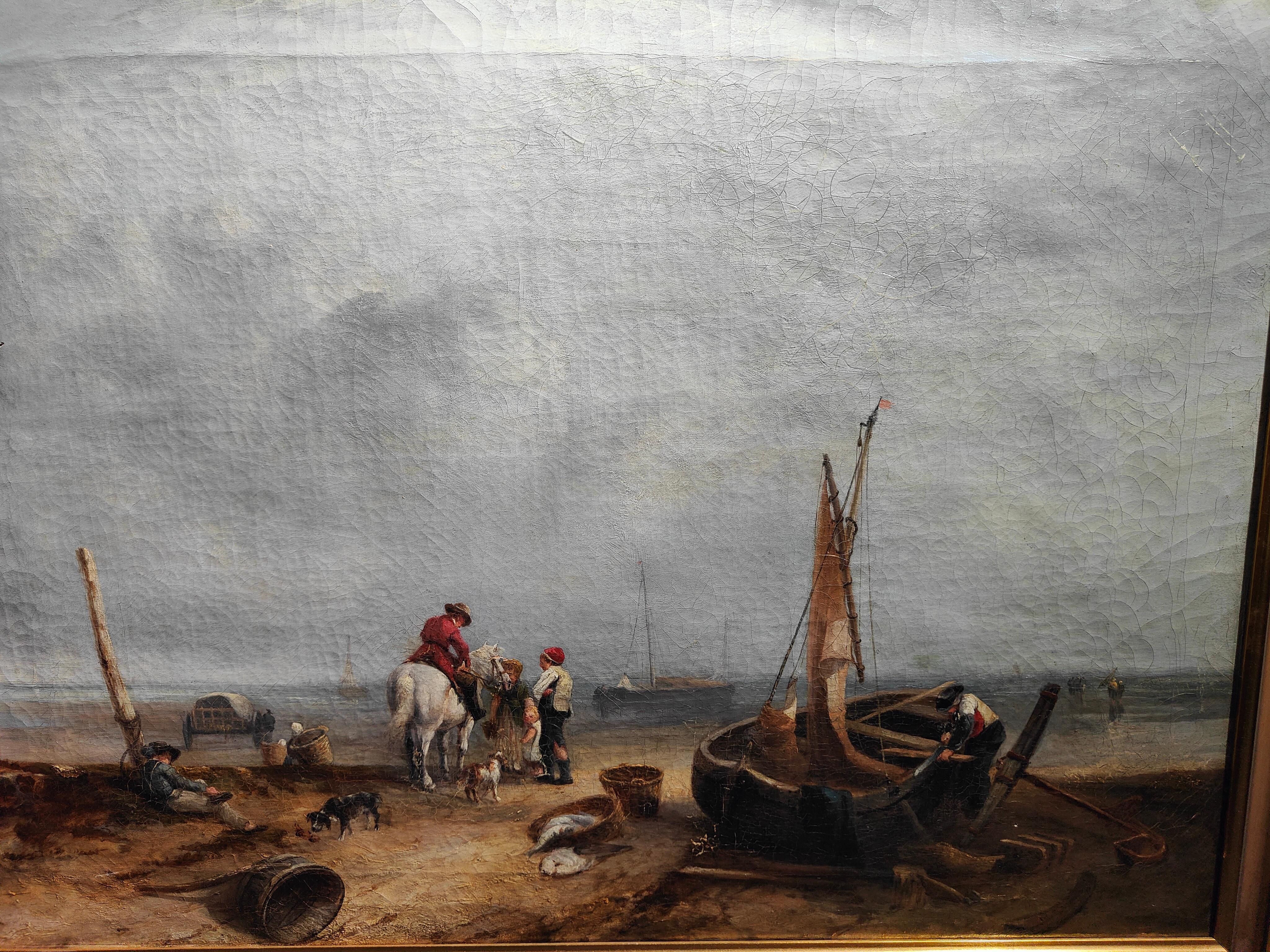 Ölgemälde auf Leinwand Englische Schule Marineszene des achtzehnten Jahrhunderts (Mitte des 18. Jahrhunderts) im Angebot