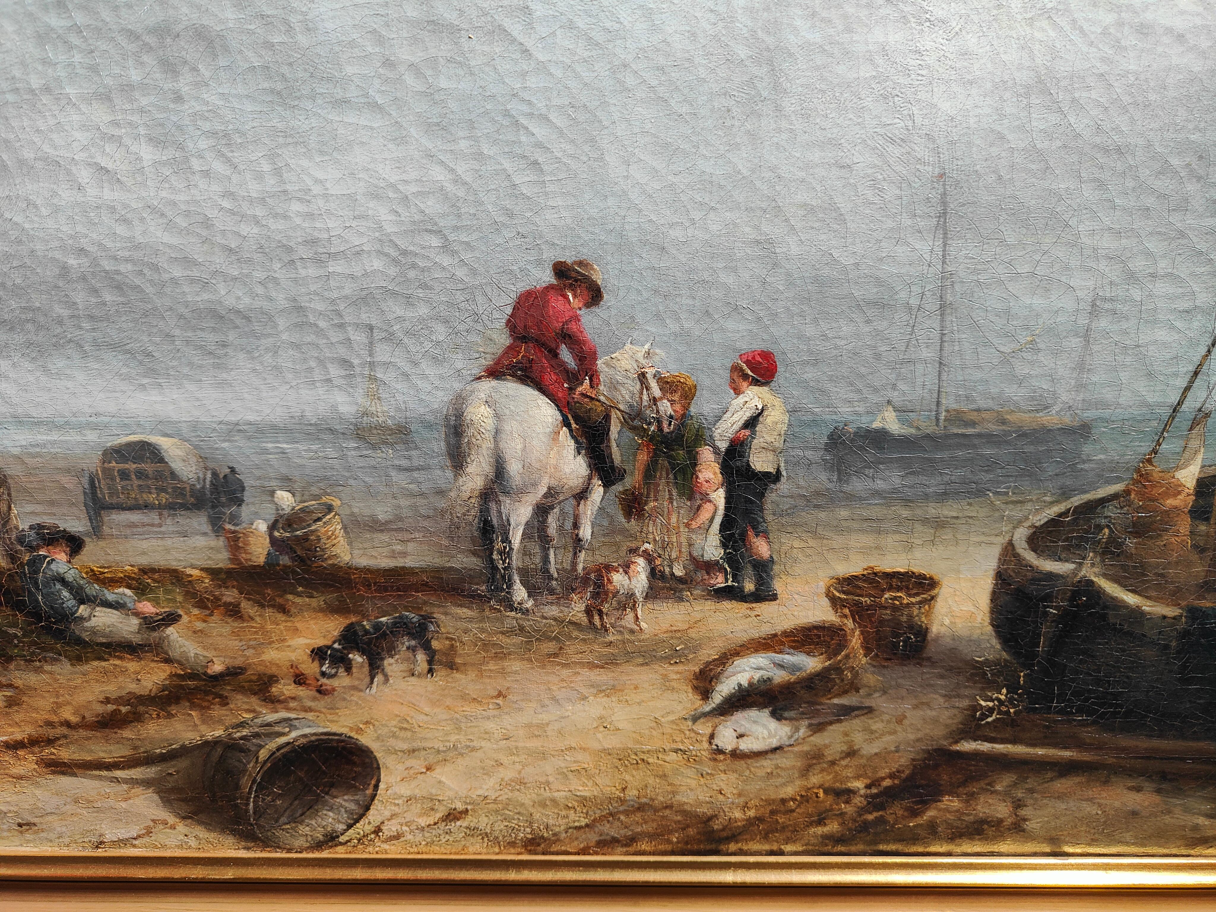 Oil on Canvas English School Marine Scene Eighteenth Century For Sale 1