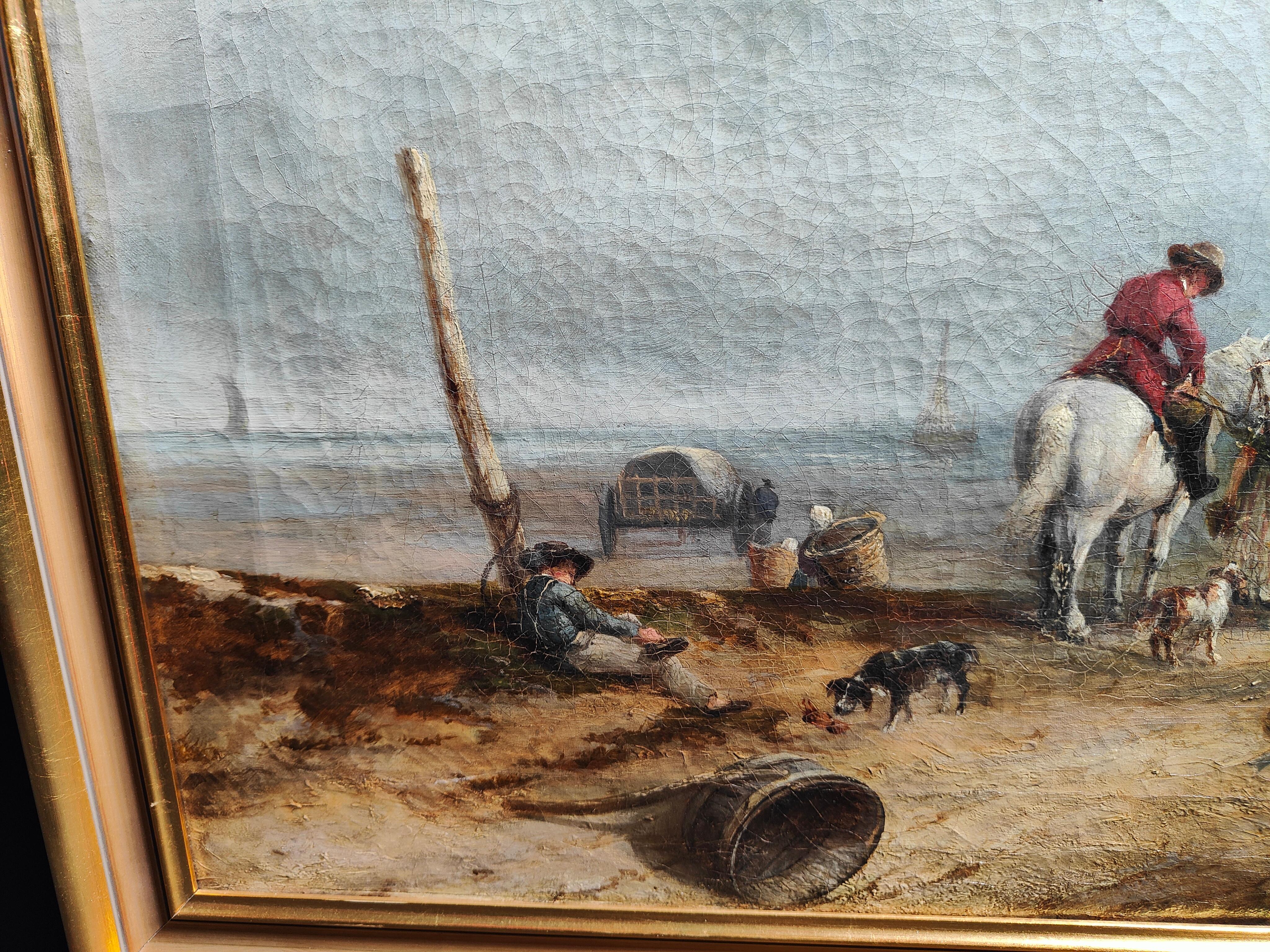 Oil on Canvas English School Marine Scene Eighteenth Century For Sale 2