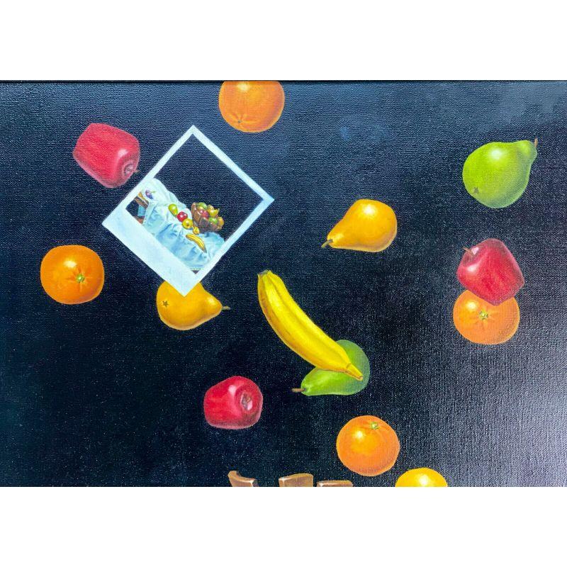 Oil on Canvas Falling Fruit by Michael Bridges, Signed 1989 In Good Condition For Sale In Gardena, CA
