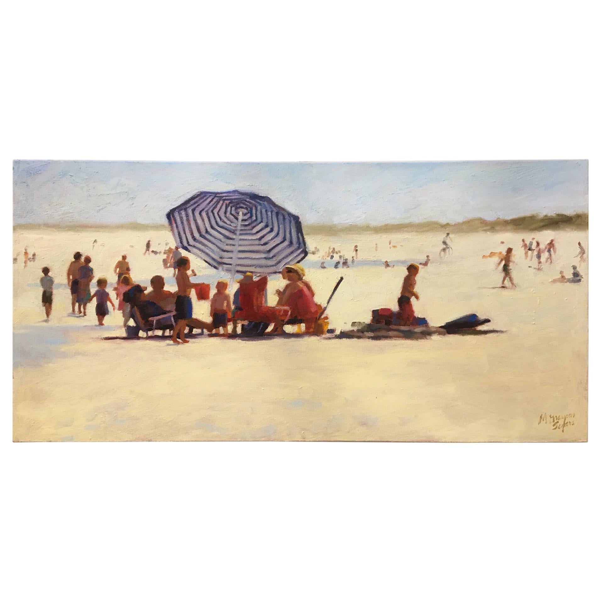Oil on Canvas "Family Time at the Beach" by Mary Segars