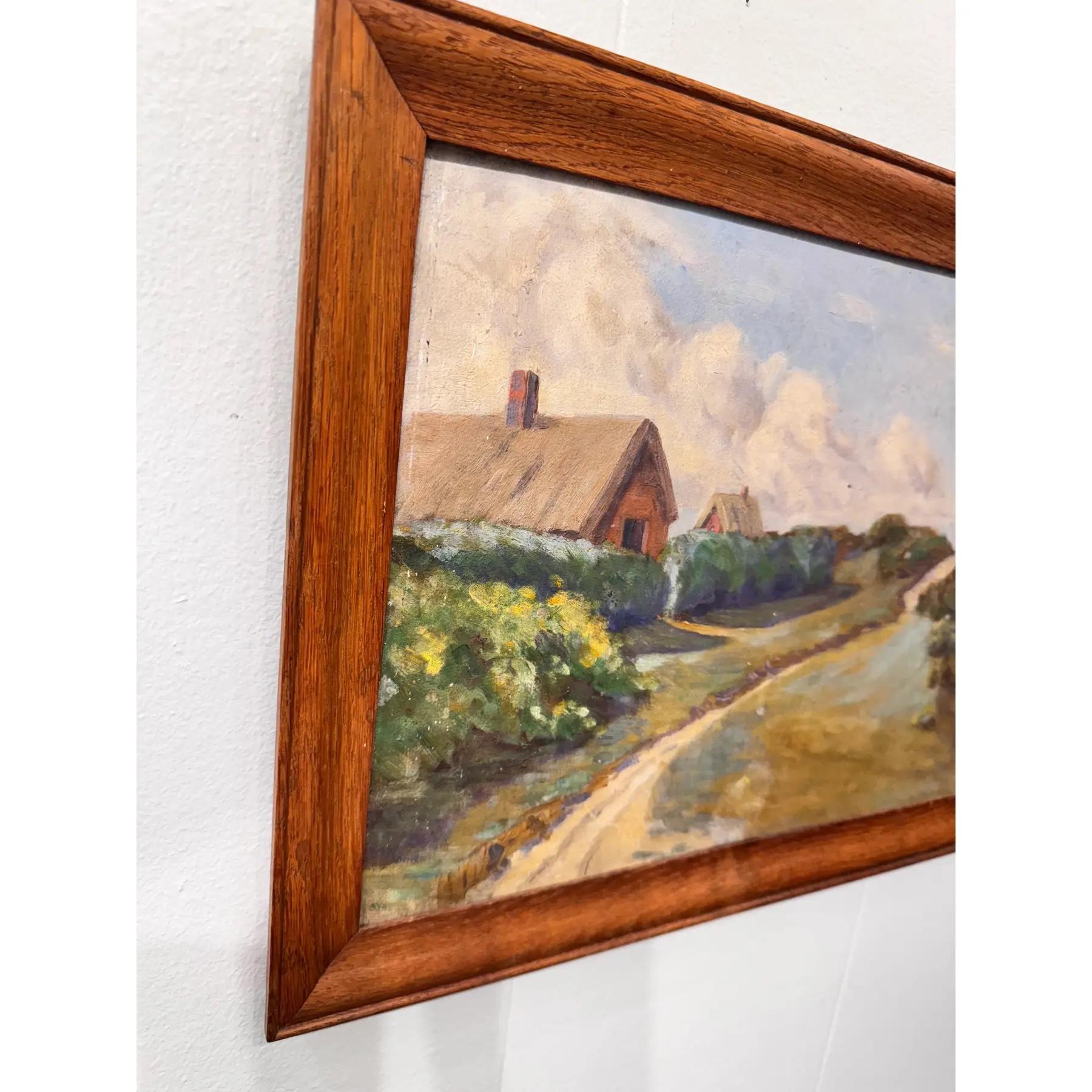 Oil on Canvas Farm Scene In Good Condition For Sale In Nashville, TN