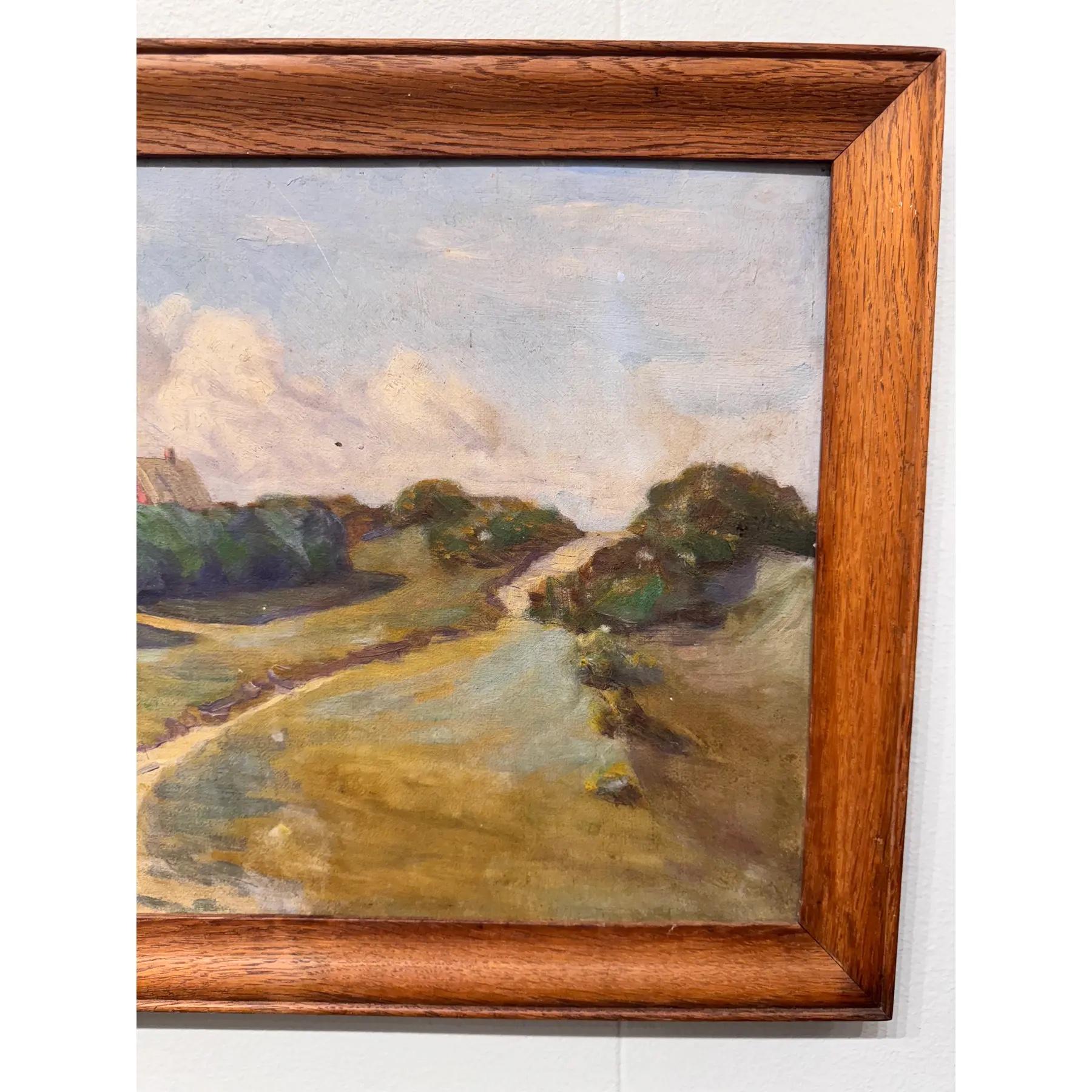 Paint Oil on Canvas Farm Scene For Sale