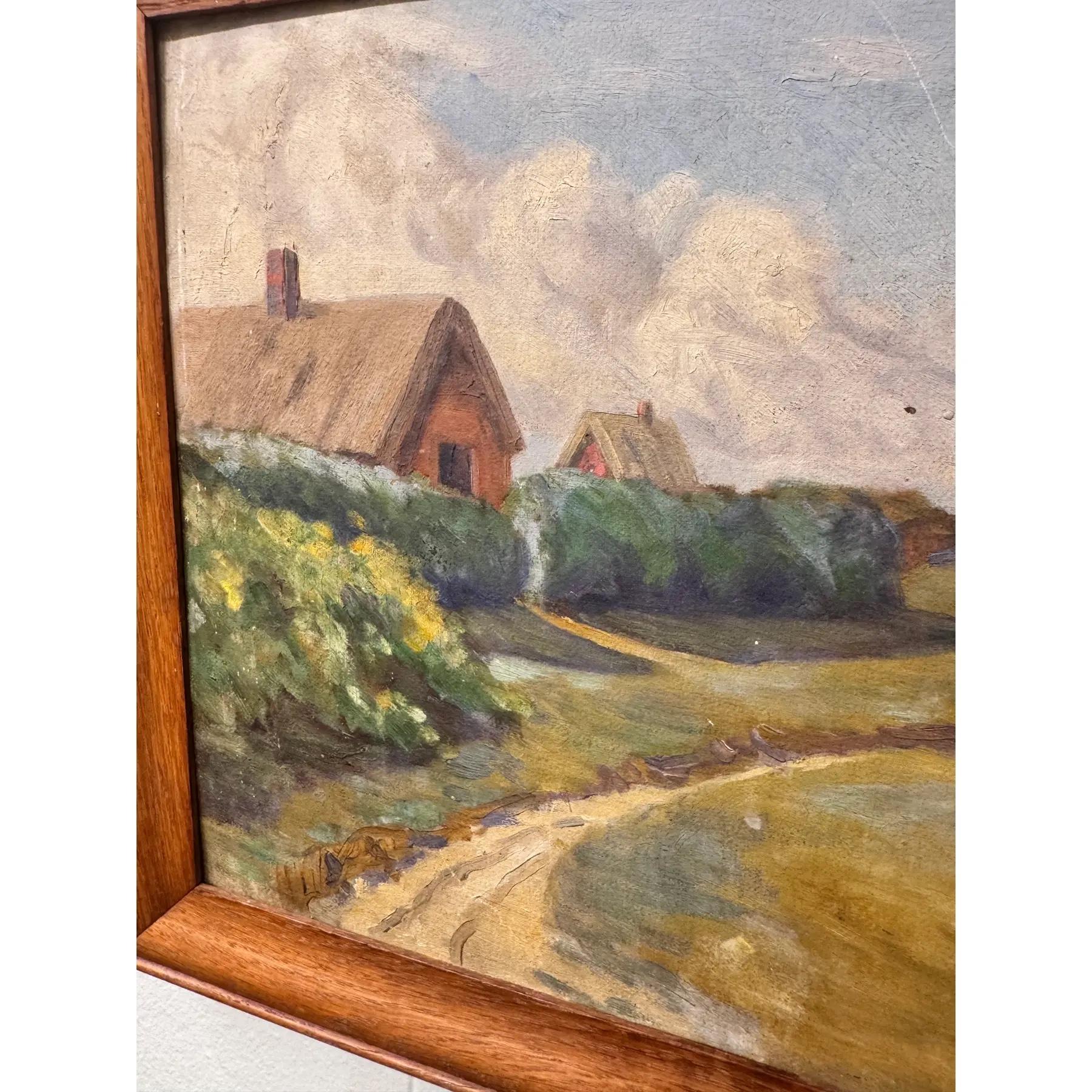 Oil on Canvas Farm Scene For Sale 1