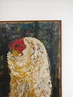 Oil on canvas "Femme dans le bois" by Tihomir Savic Tica, Yugoslavia 1969