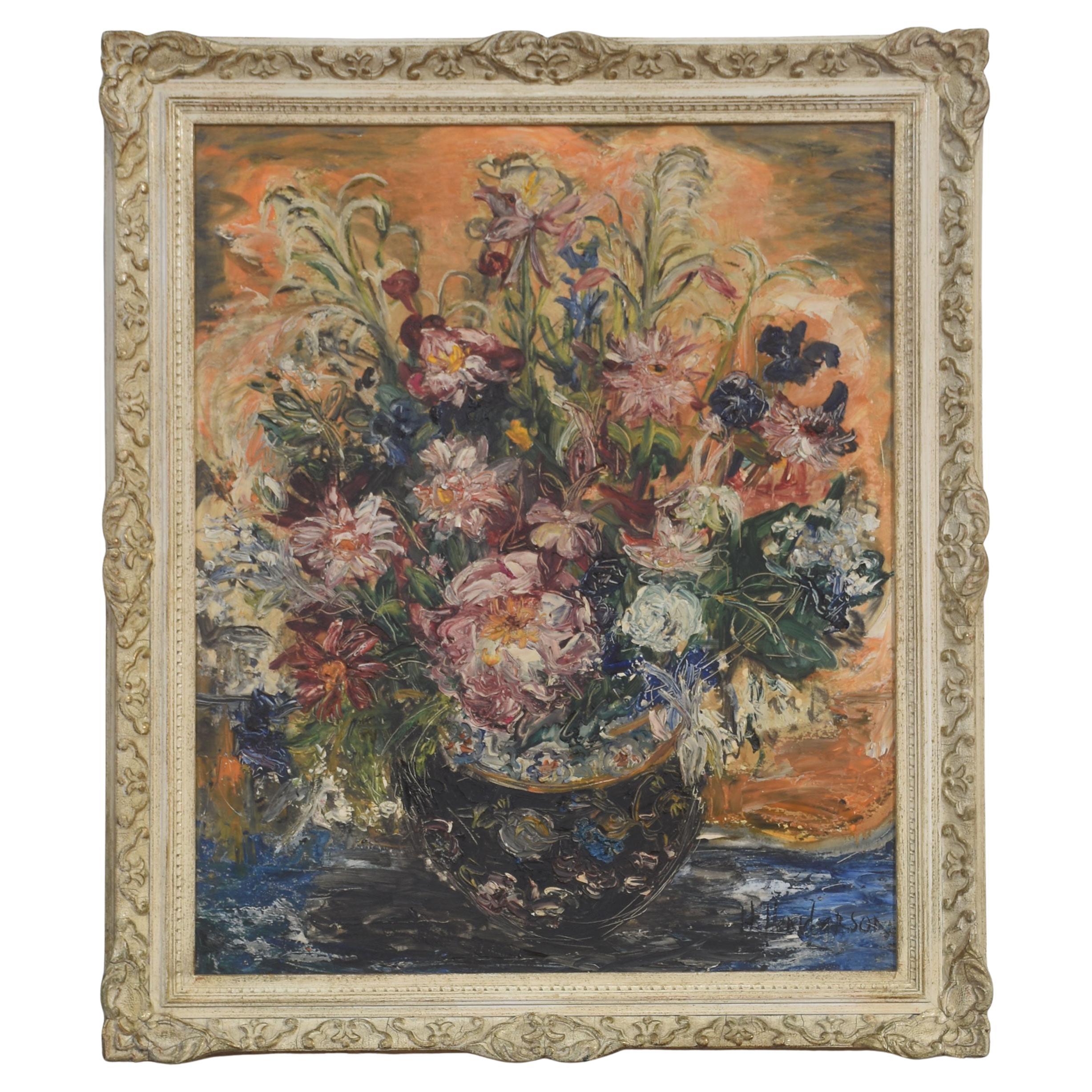 Oil on Canvas Floral Still Life en vente