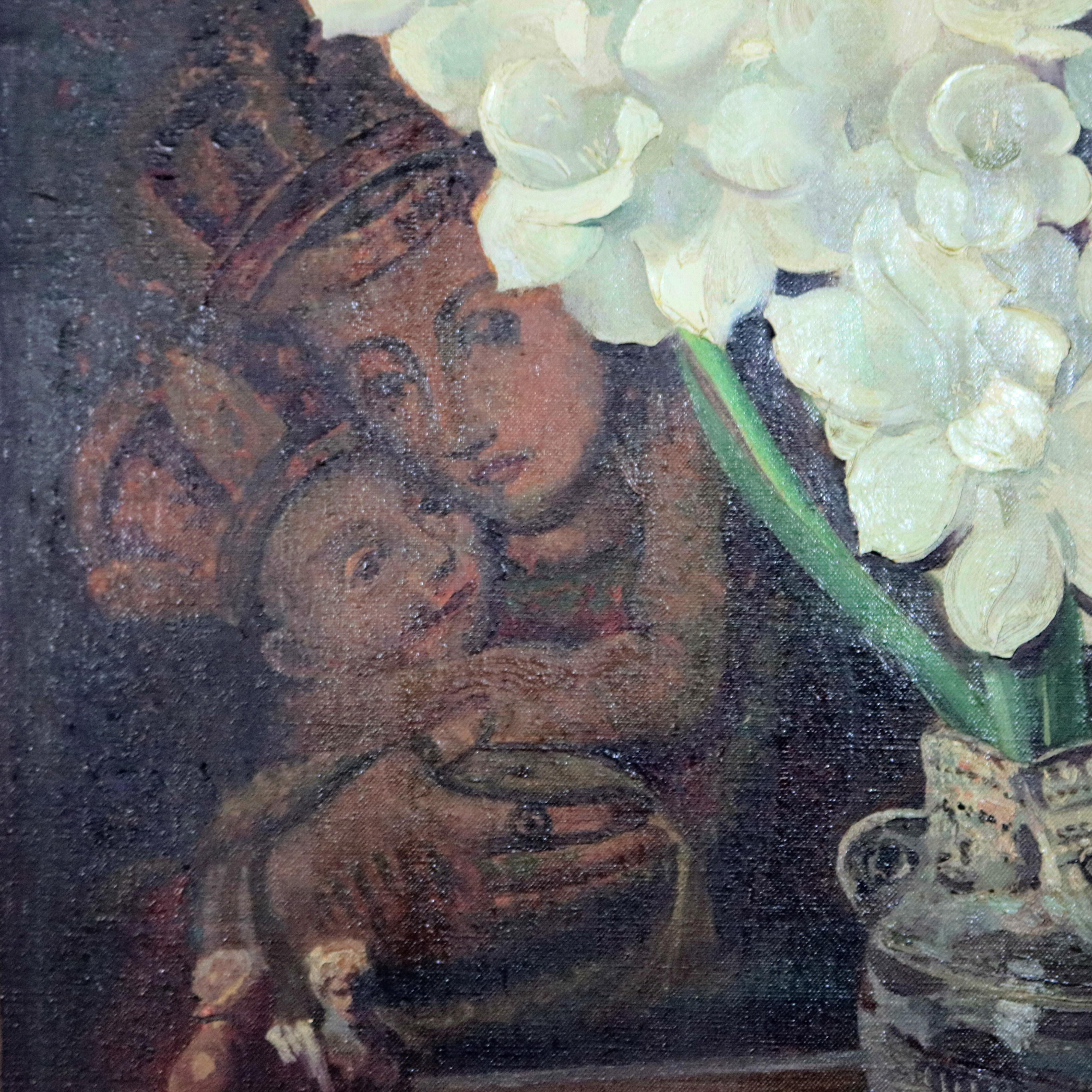 Oil on Canvas Floral Still Life with Gladioli by William Starkweather circa 1939 2