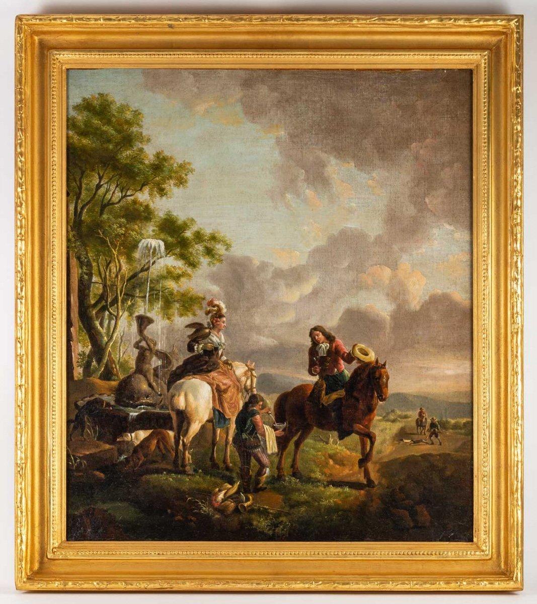 Öl auf Leinwand, Anhänger von Karel Van Falens, Flämische Schule (Louis XV.)