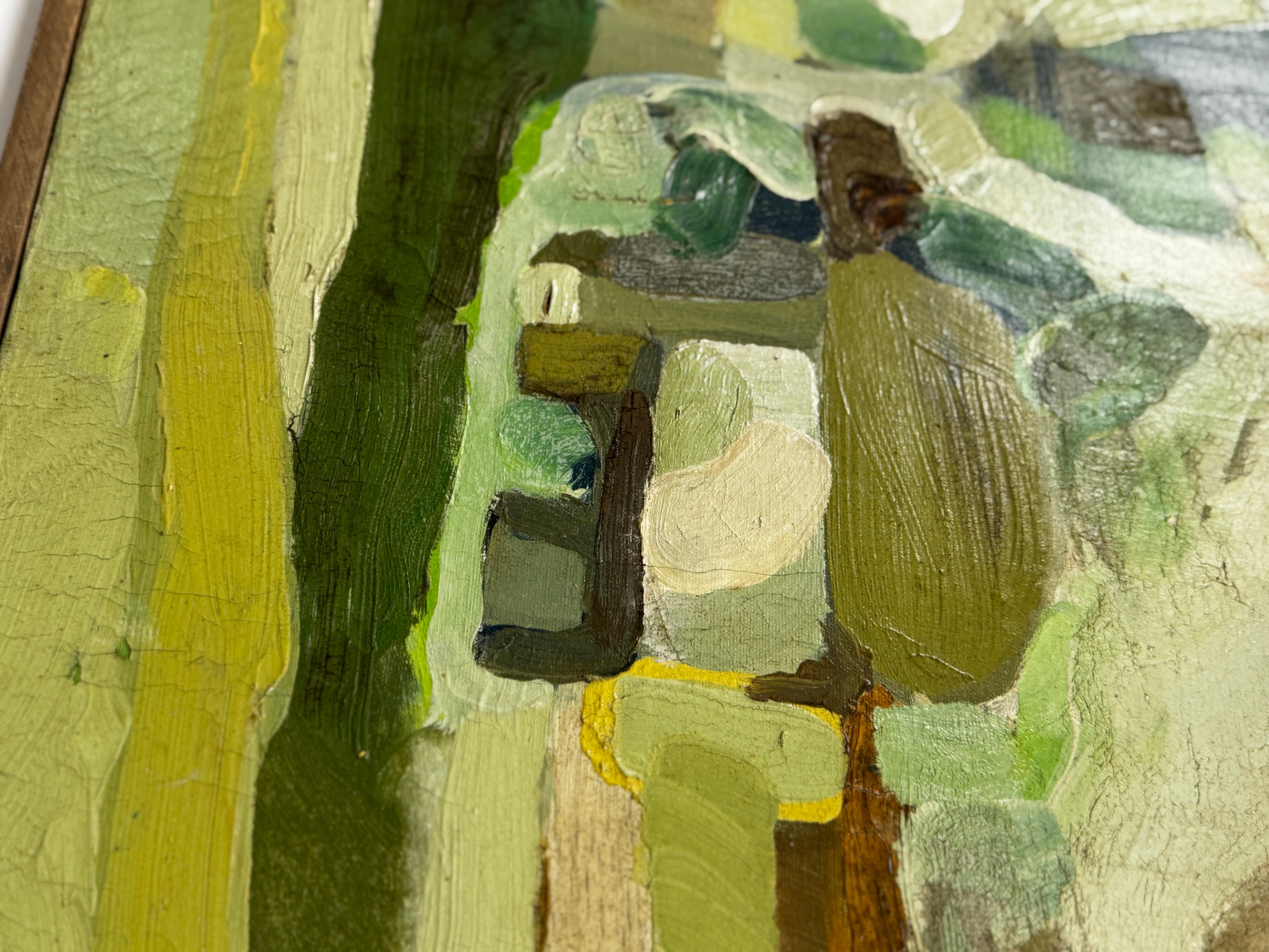 Mid-Century Modern Oil On Canvas