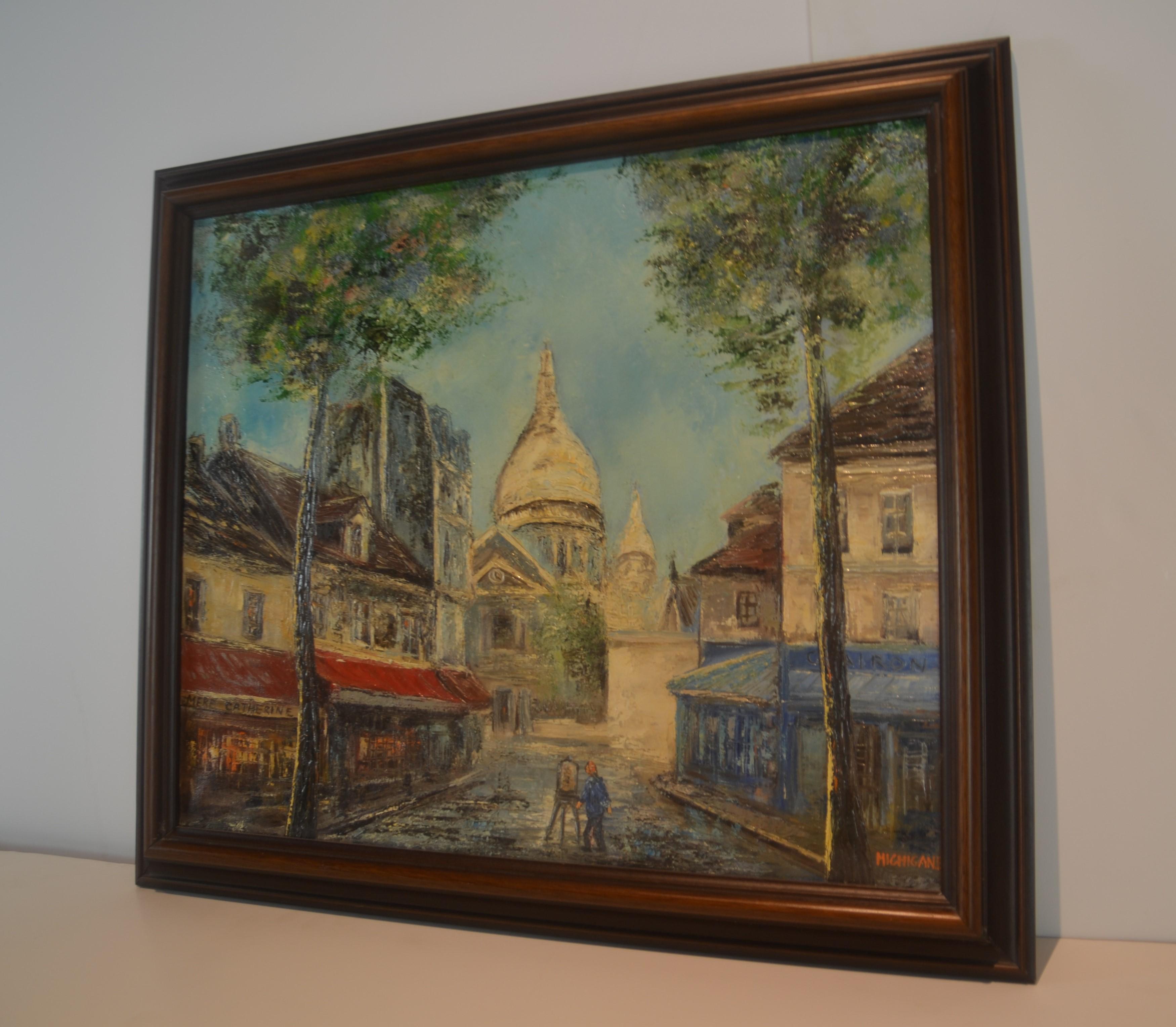Oil on Canvas French Painting In Good Condition In Pomona, CA