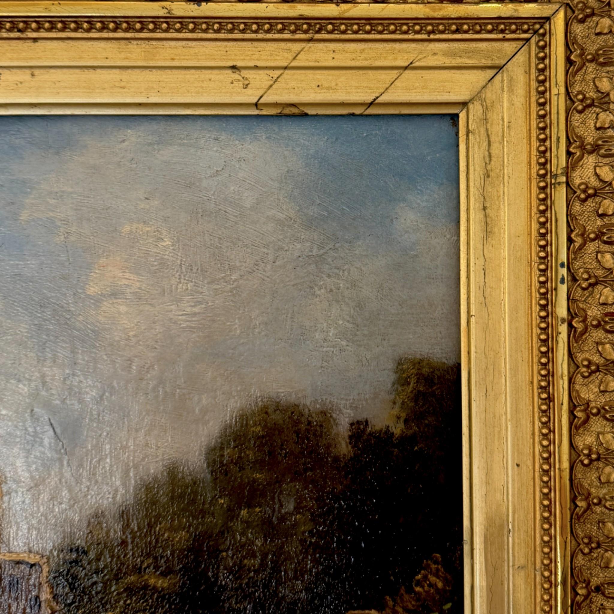Toile Huile sur toile, Côte d'Azur avec forteresse, signée, 19e siècle en vente