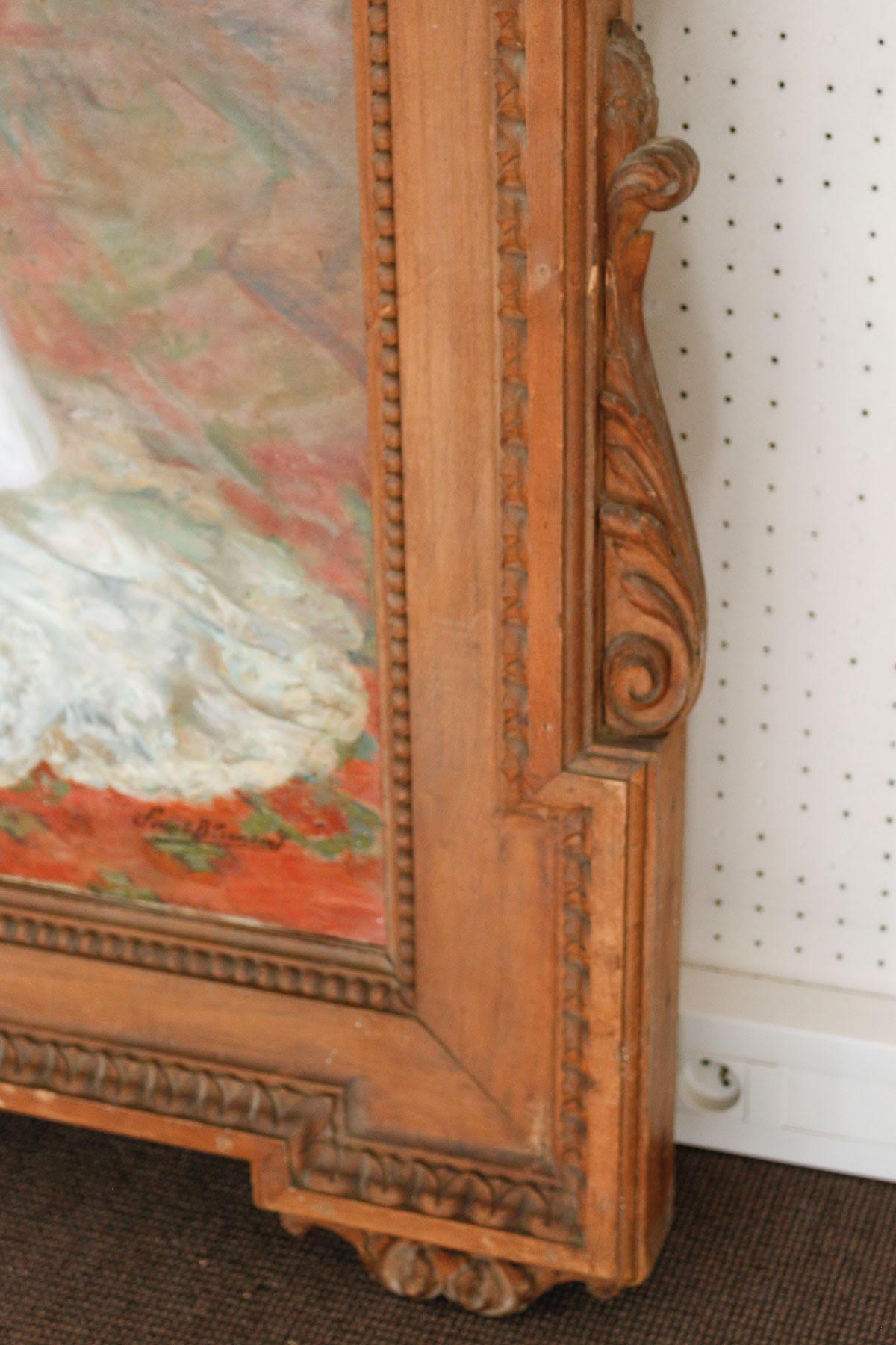 Oil on Canvas from the XIXth Century, Carved Wood Frame. In Good Condition For Sale In Saint-Ouen, FR