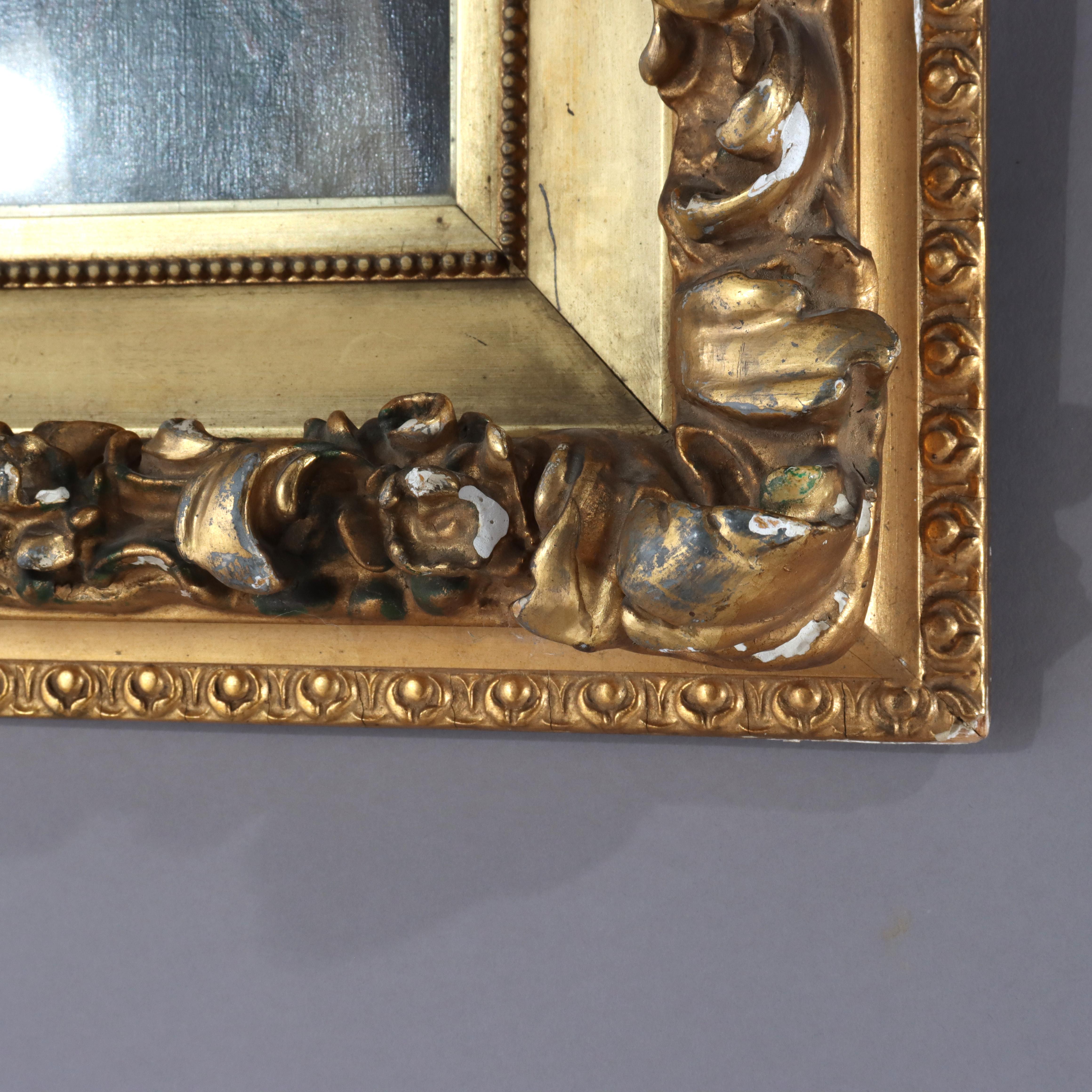Öl auf Leinwand Genre-Szene Gemälde von 2 Kardinäle von J. Orsi C1890 im Angebot 2